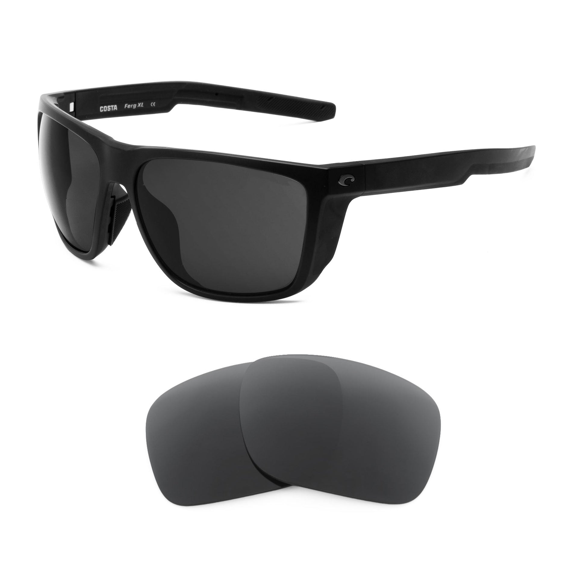 Costa Ferg XL replacement lenses — precision-cut polarized sunglass lenses, 100% UV | ReFramed