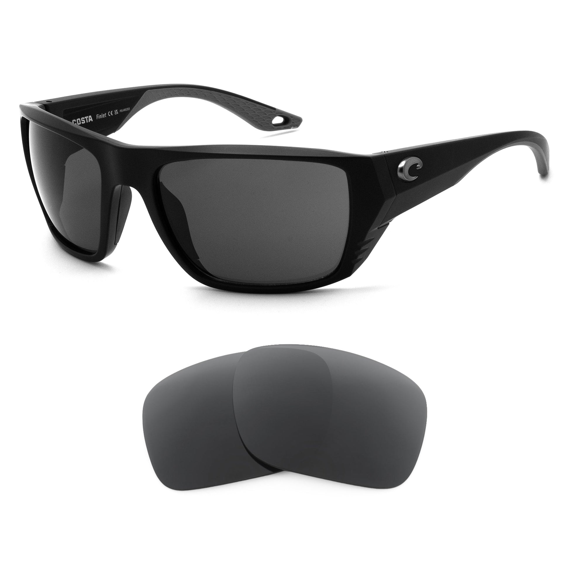 Costa Finlet replacement lenses — precision-cut polarized sunglass lenses, 100% UV | ReFramed
