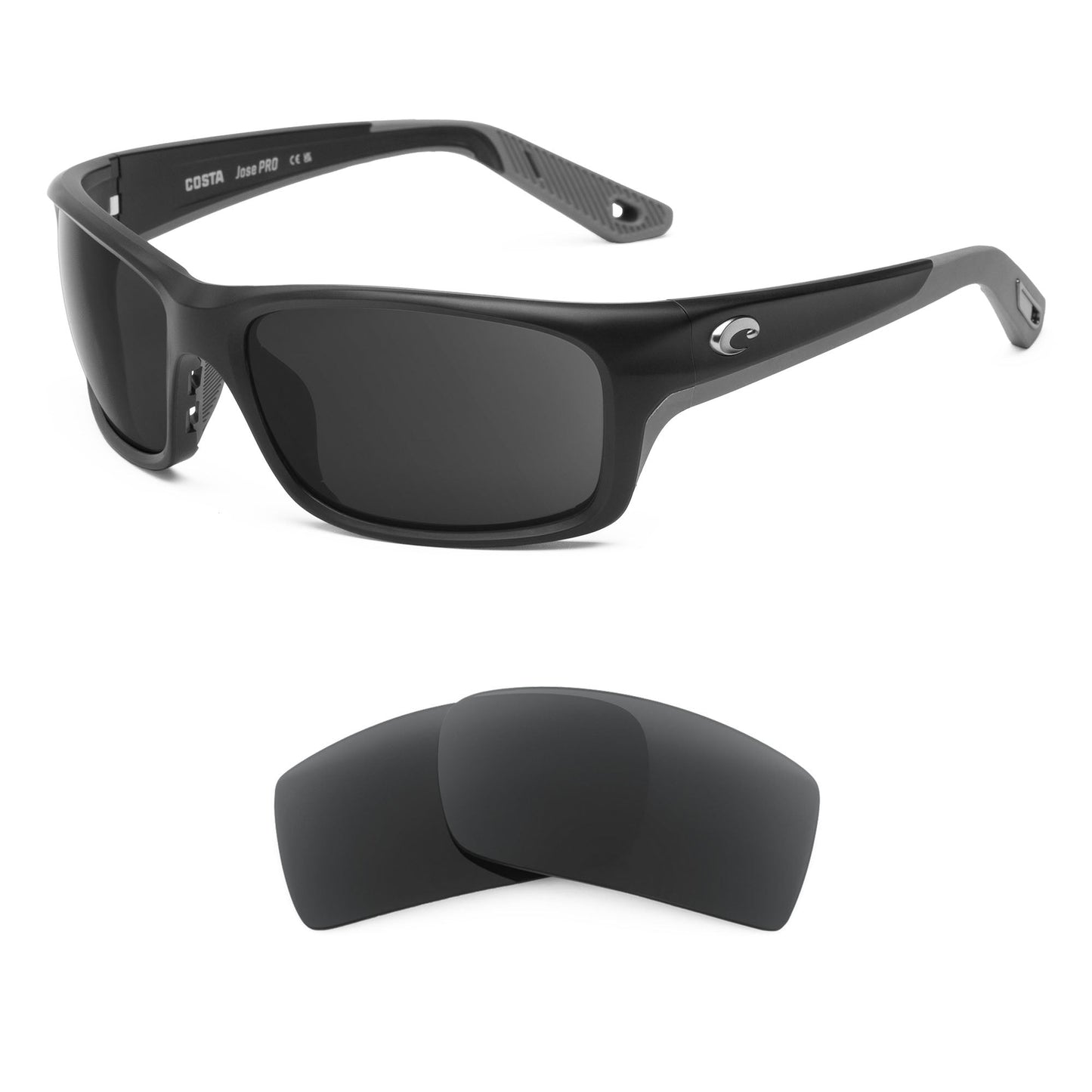 Costa Jose Pro replacement lenses — precision-cut polarized sunglass lenses, 100% UV | ReFramed