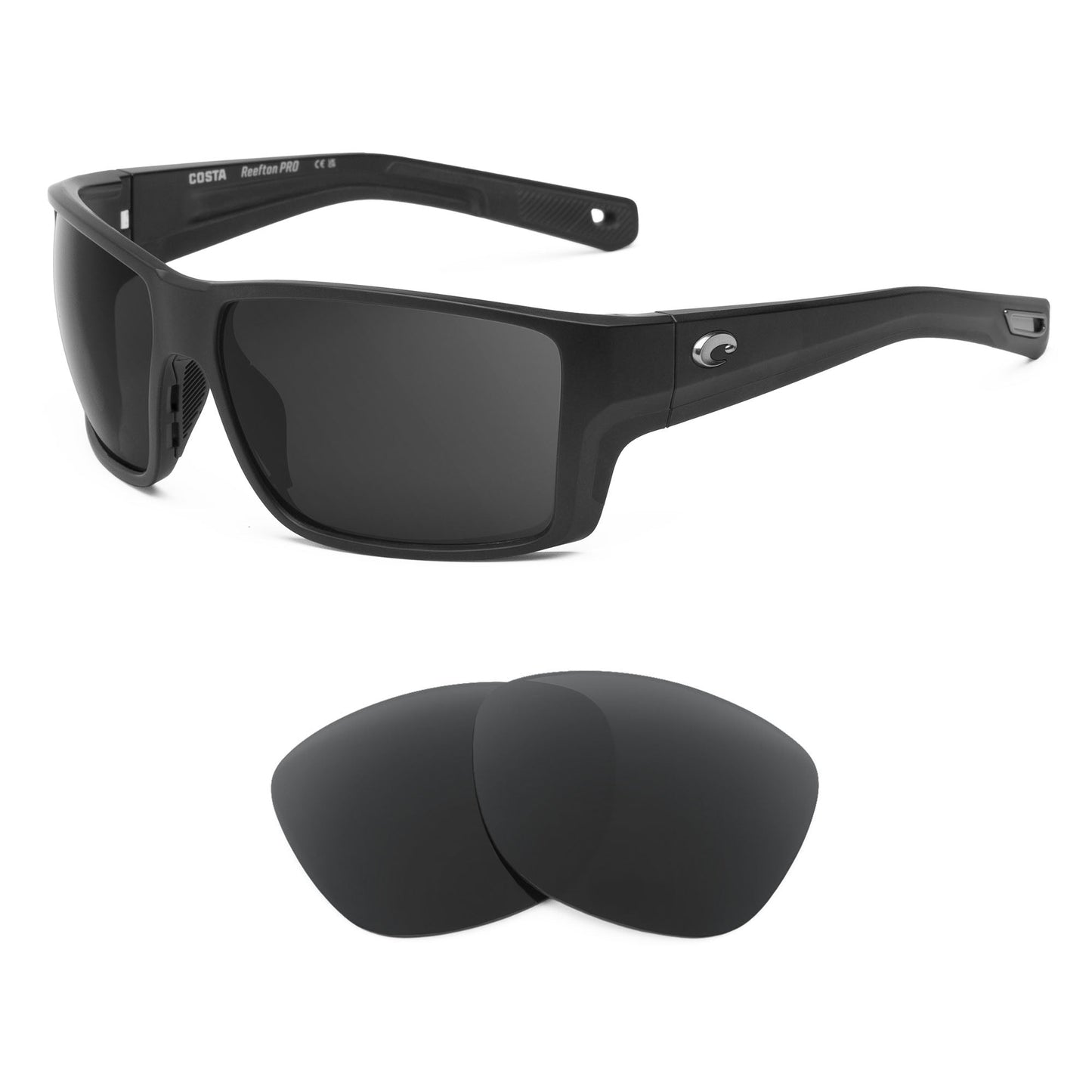 Costa Reefton Pro replacement lenses — precision-cut polarized sunglass lenses, 100% UV | ReFramed