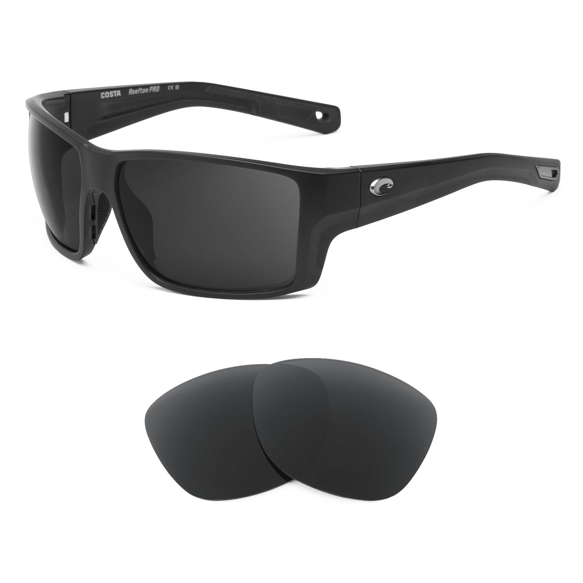 Costa Reefton Pro replacement lenses — precision-cut polarized sunglass lenses, 100% UV | ReFramed