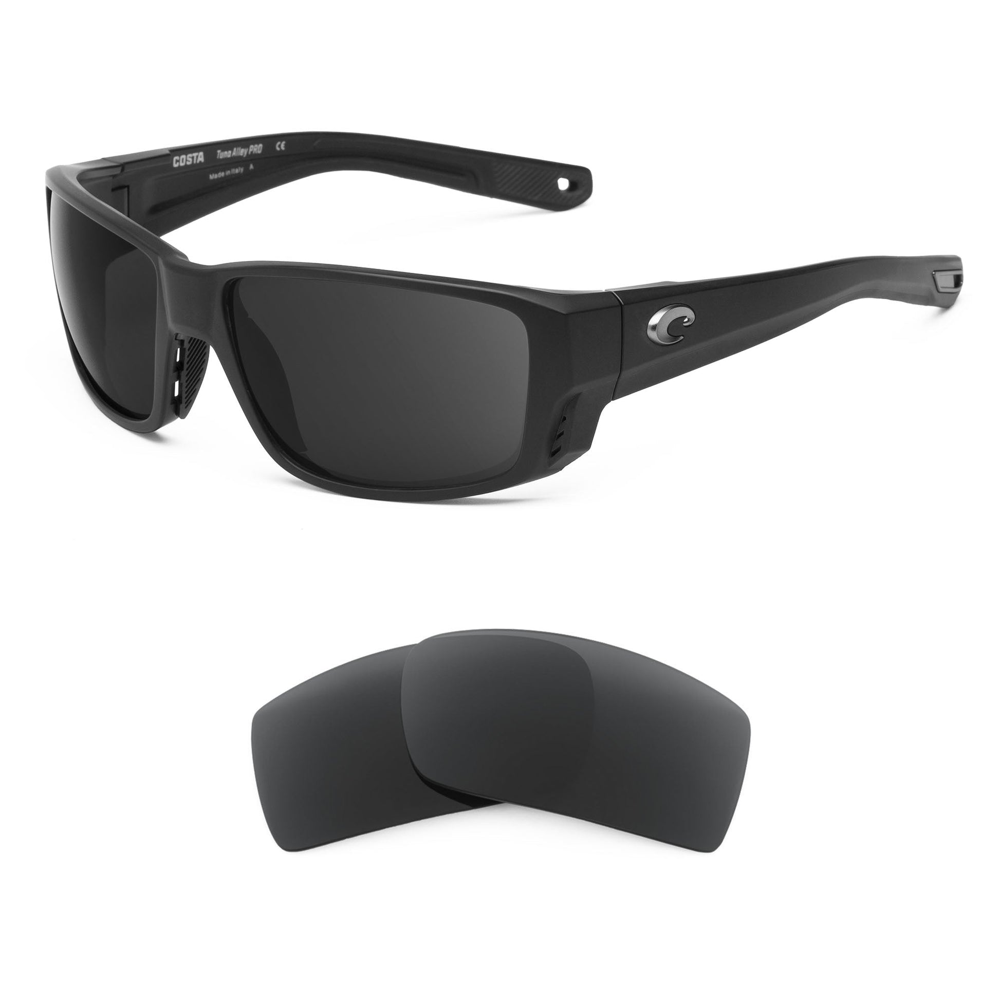 Costa Tuna Alley Pro replacement lenses — precision-cut polarized sunglass lenses, 100% UV | ReFramed