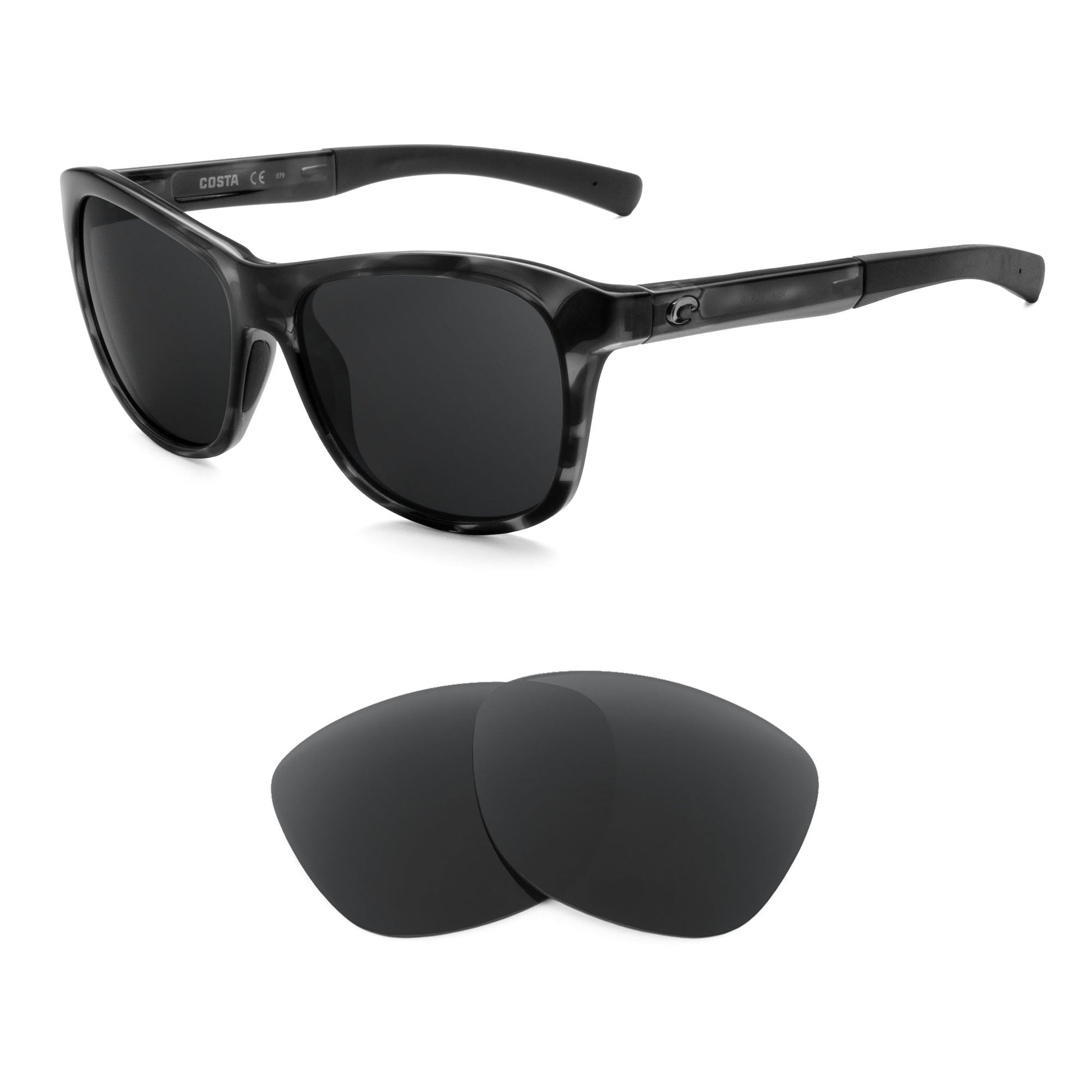 Costa Vela (New) replacement lenses — precision-cut polarized sunglass lenses, 100% UV | ReFramed