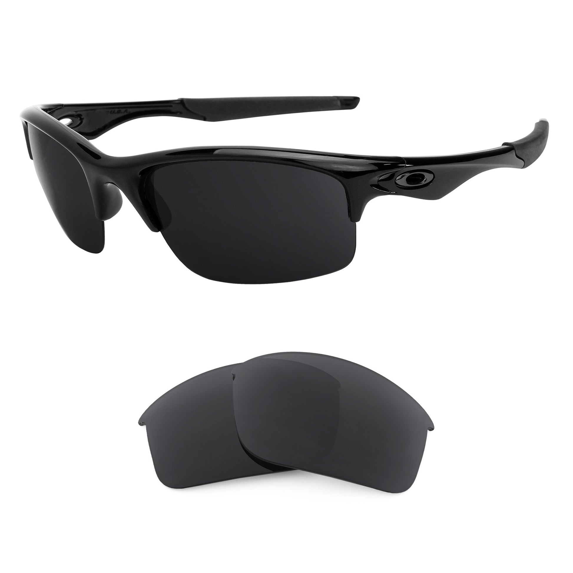 Oakley Bottle Rocket OO9164 replacement lenses — Gray Gradient polarized sunglass lens, 100% UV | ReFramed