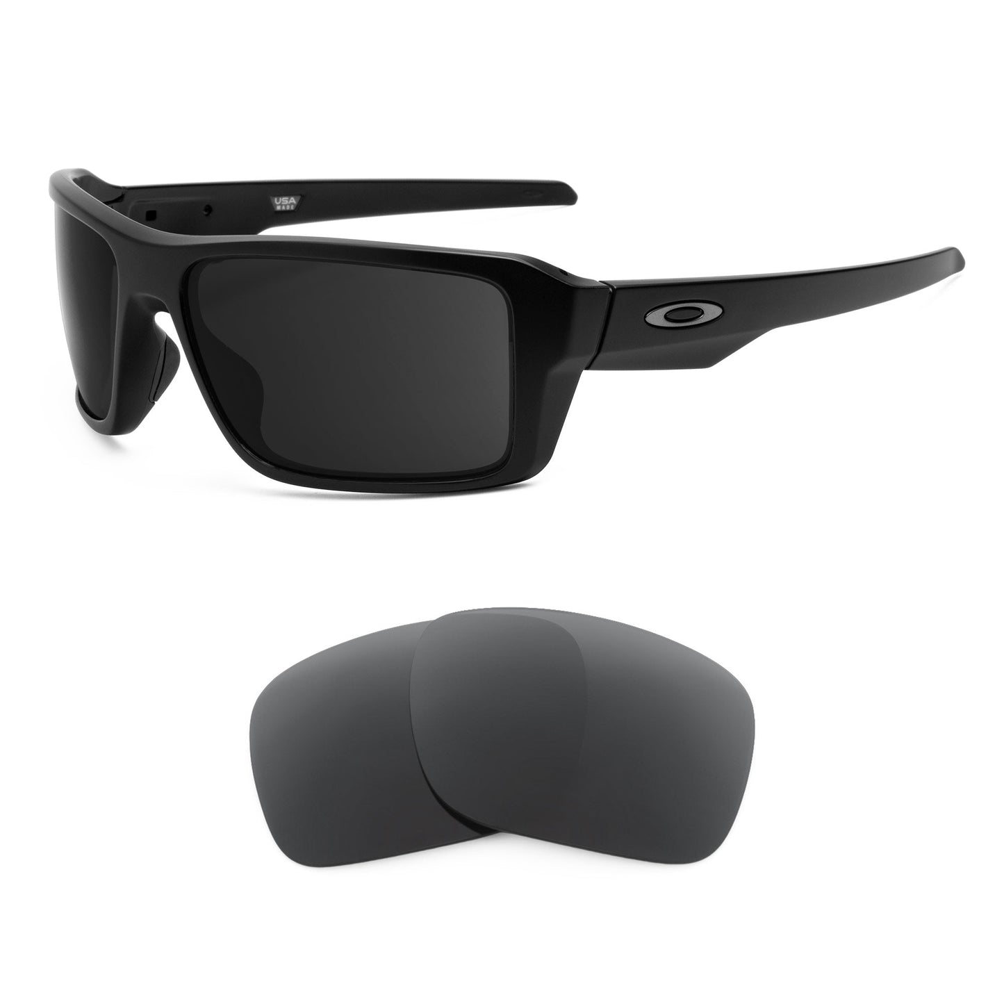 Oakley Double Edge OO9380 replacement lenses — Dark Brown polarized sunglass lens, 100% UV | ReFramed