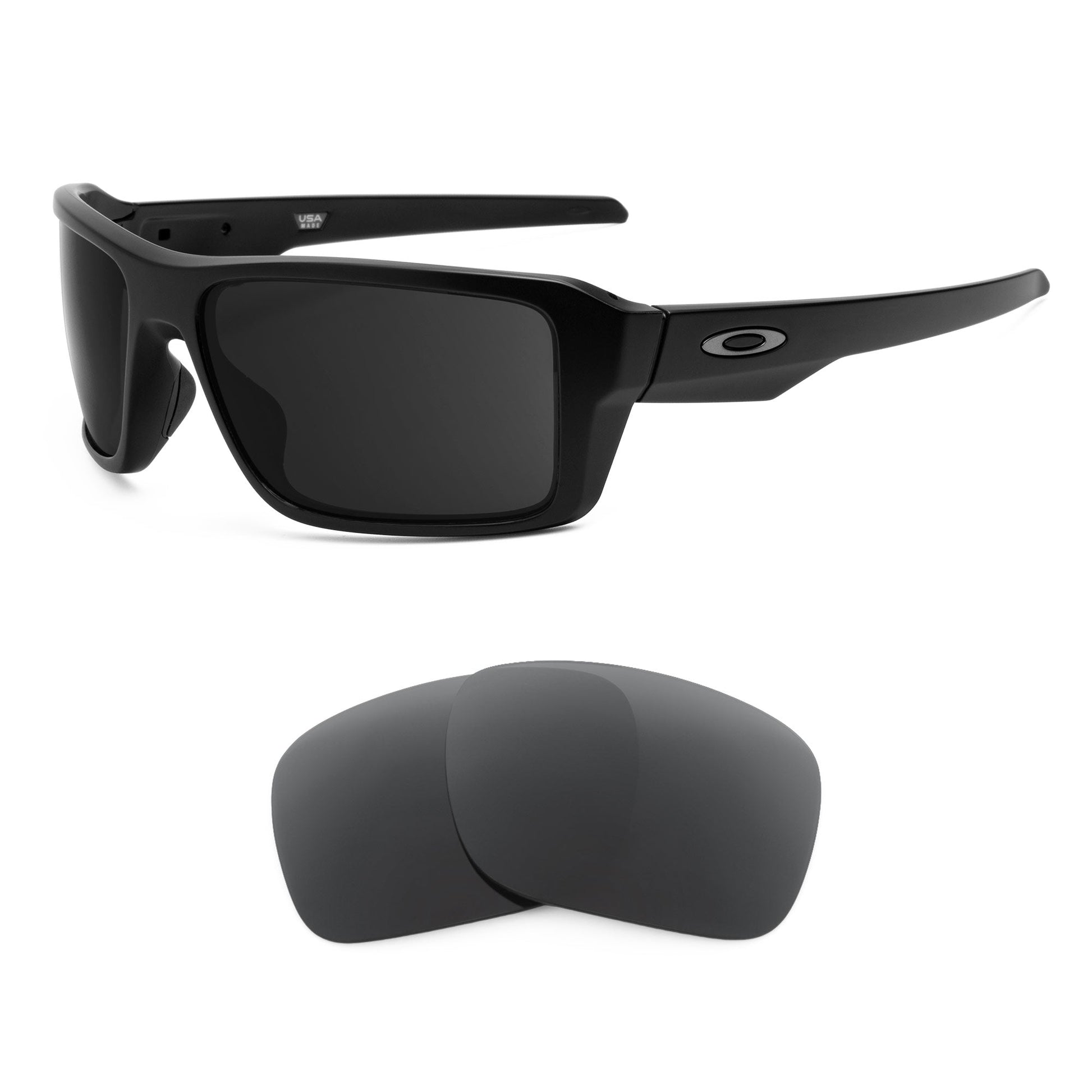 Oakley Double Edge OO9380 replacement lenses — Dark Brown polarized sunglass lens, 100% UV | ReFramed