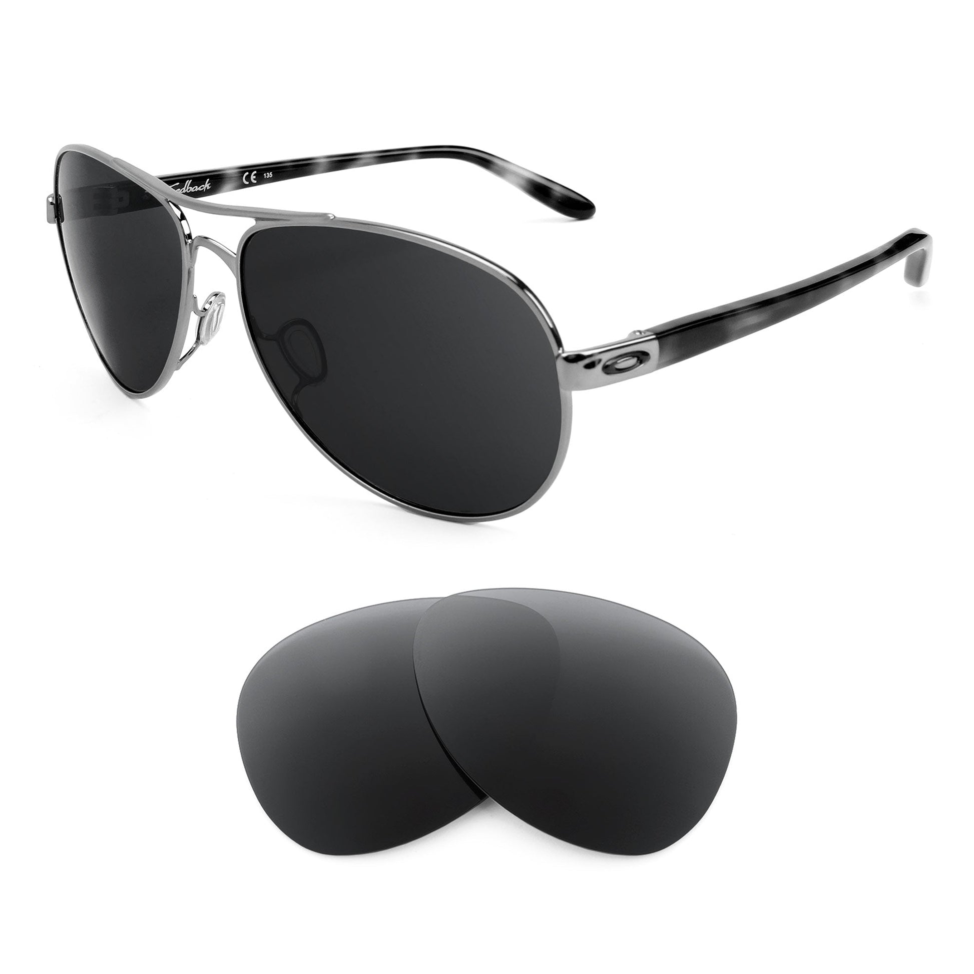 Oakley Feedback OO4079 replacement lenses — Dark Brown polarized sunglass lens, 100% UV | ReFramed