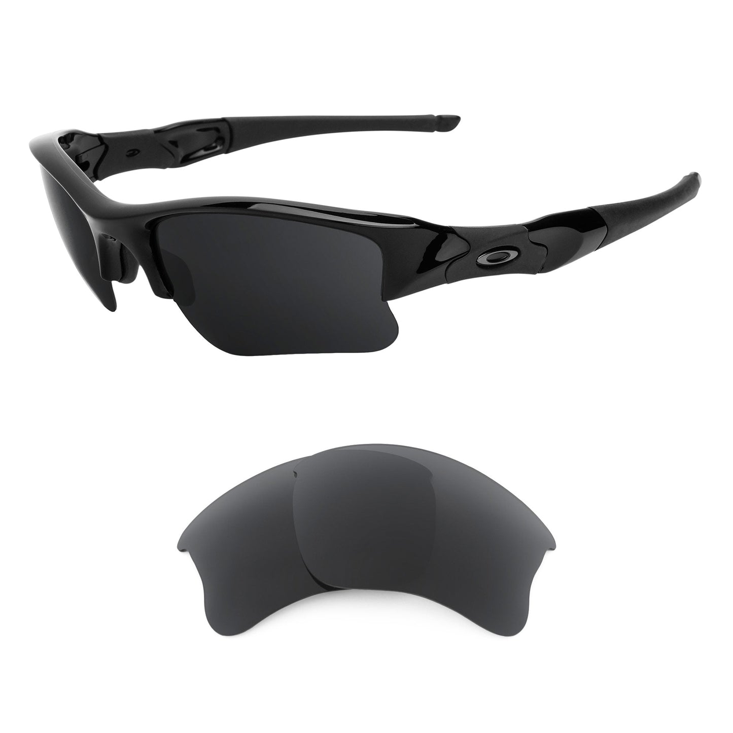 Oakley Flak Jacket XLJ OO9009 replacement lenses — Dark Brown polarized sunglass lens, 100% UV | ReFramed
