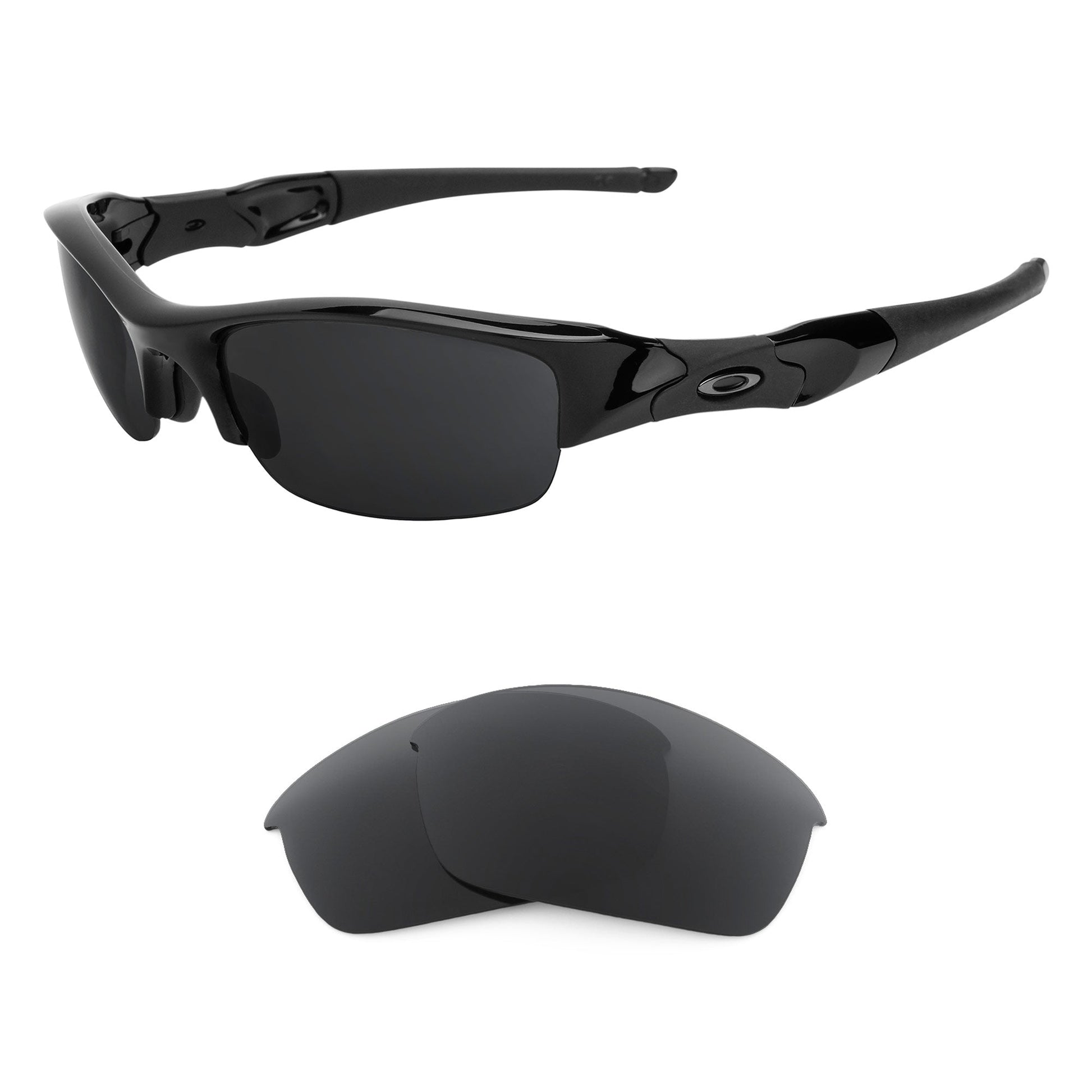 Oakley Flak Jacket OO9008 replacement lenses — Dark Brown polarized sunglass lens, 100% UV | ReFramed