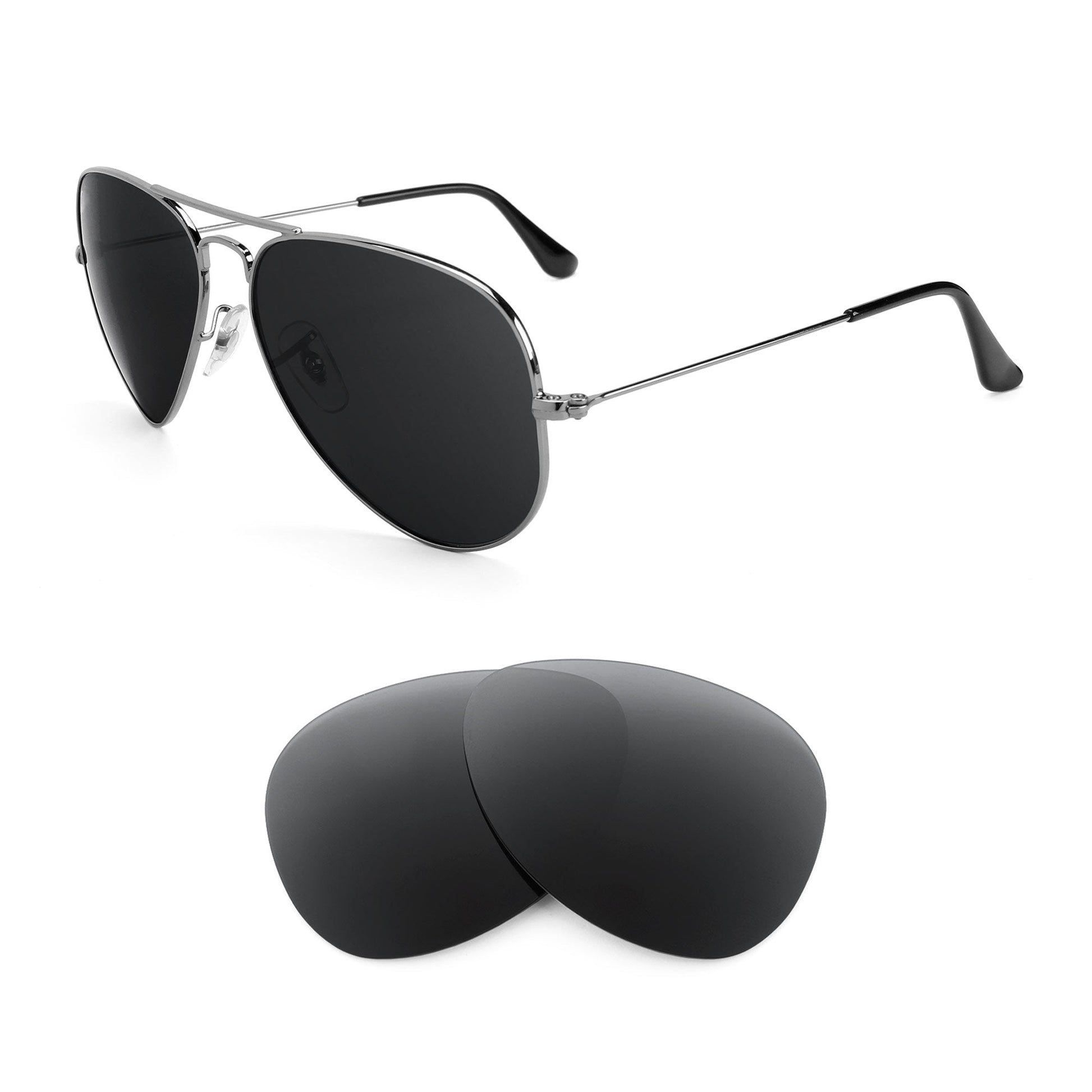 Ray-Ban Aviator RB3025 58mm replacement lenses — Dark Brown polarized sunglass lens, 100% UV | ReFramed