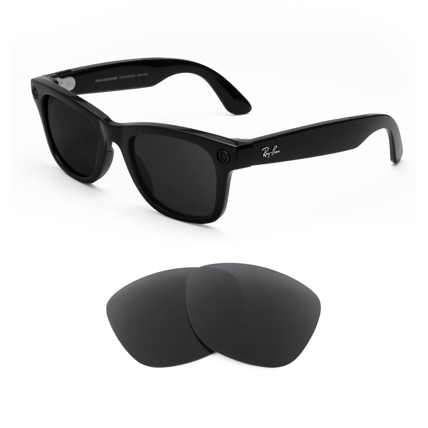Ray-Ban Meta Wayfarer RW4006 50mm replacement lenses — Dark Brown polarized sunglass lens, 100% UV | ReFramed