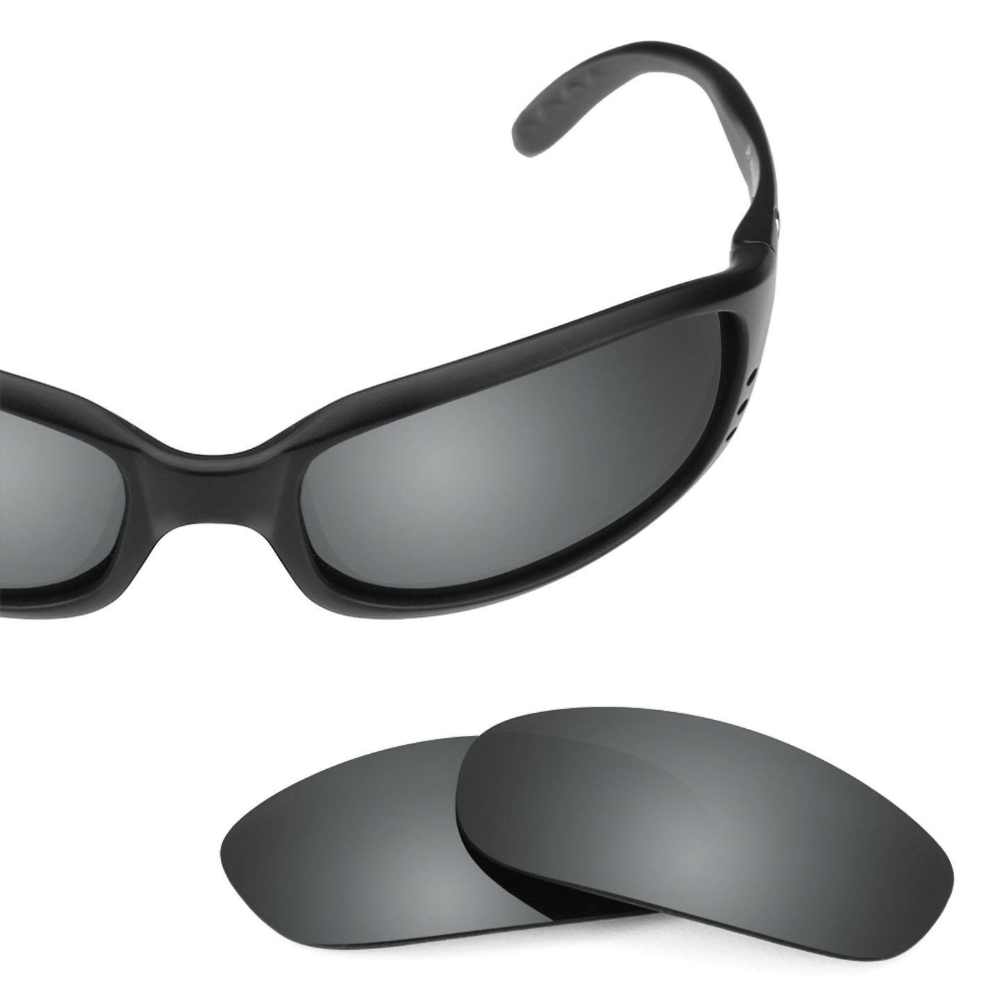 Costa Brine replacement lenses — Black Chrome MirrorShield® polarized sunglass lens, 100% UV | ReFramed
