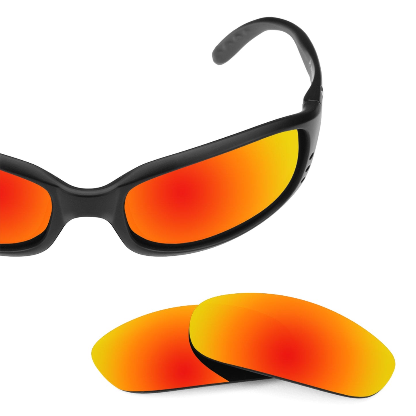 Costa Brine replacement lenses — Fire Red MirrorShield® polarized sunglass lens, 100% UV | ReFramed