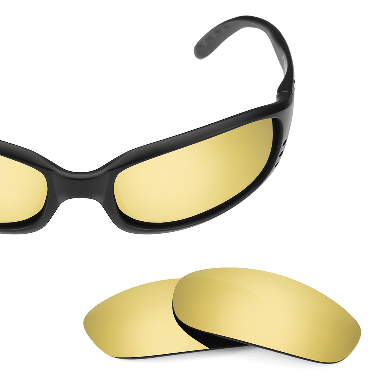 Costa Brine replacement lenses — Flare Gold MirrorShield® polarized sunglass lens, 100% UV | ReFramed
