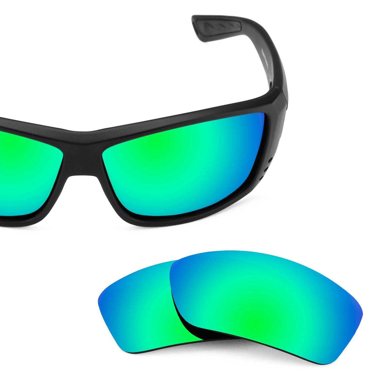 Costa Cat Cay replacement lenses — Emerald Green MirrorShield® polarized sunglass lens, 100% UV | ReFramed
