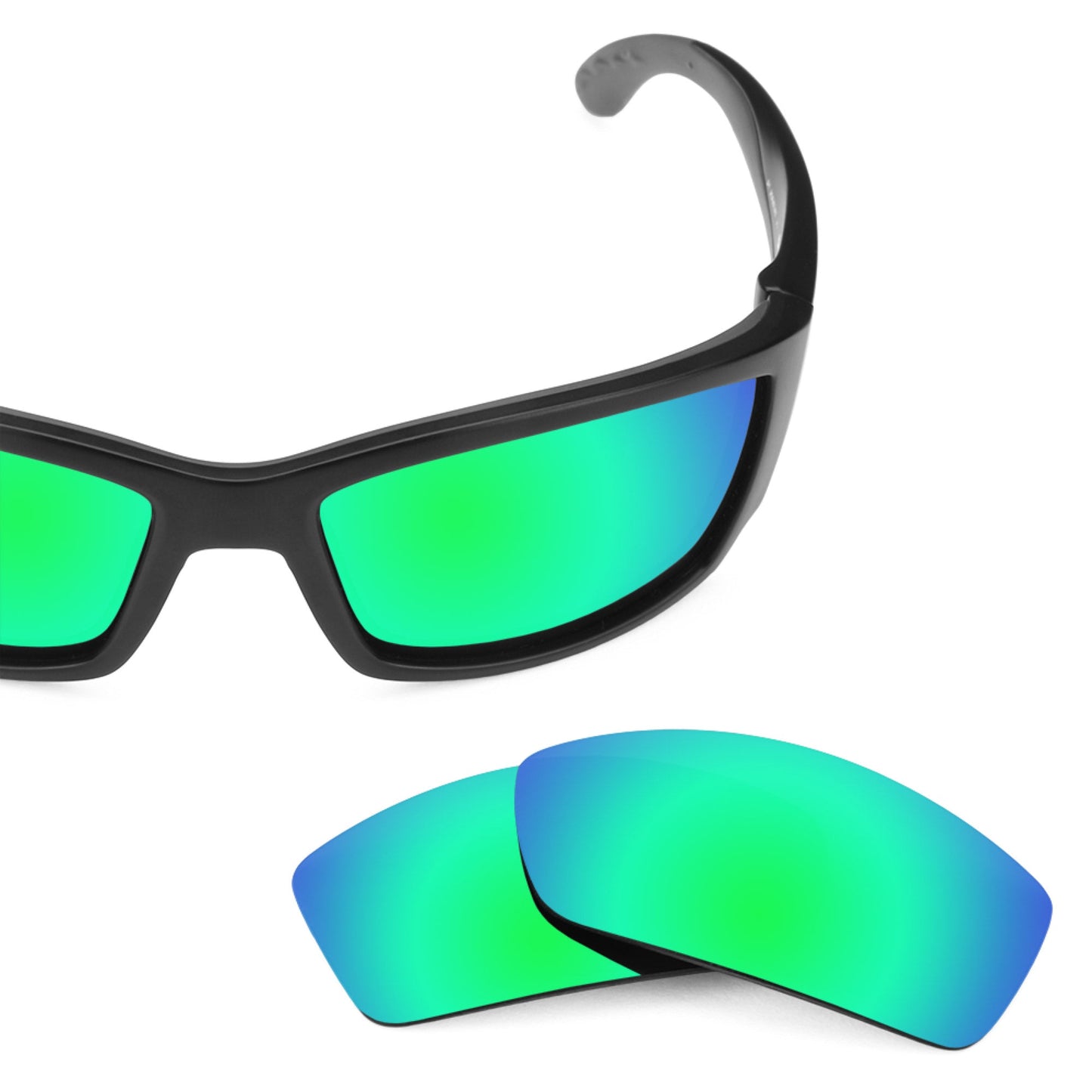 Costa Corbina replacement lenses — Emerald Green MirrorShield® polarized sunglass lens, 100% UV | ReFramed