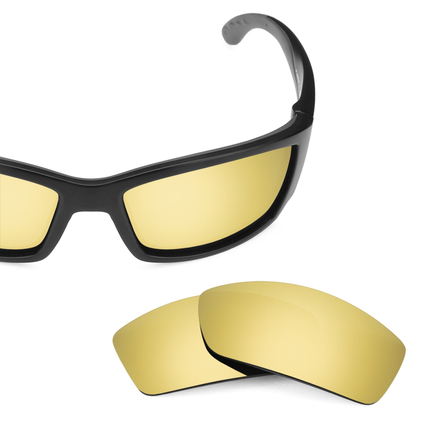 Costa Corbina replacement lenses — Flare Gold MirrorShield® polarized sunglass lens, 100% UV | ReFramed