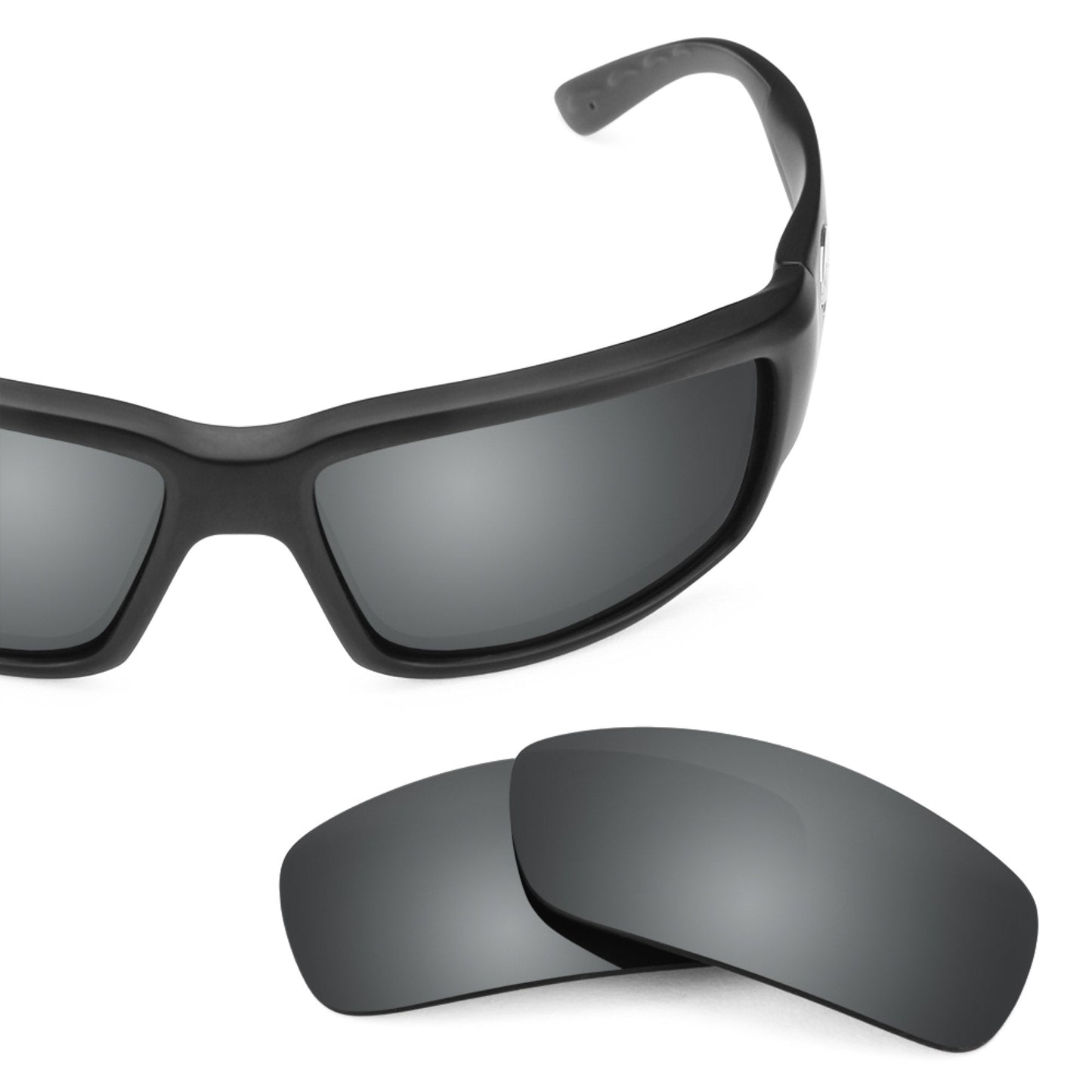 Costa Fantail replacement lenses — Black Chrome MirrorShield® polarized sunglass lens, 100% UV | ReFramed