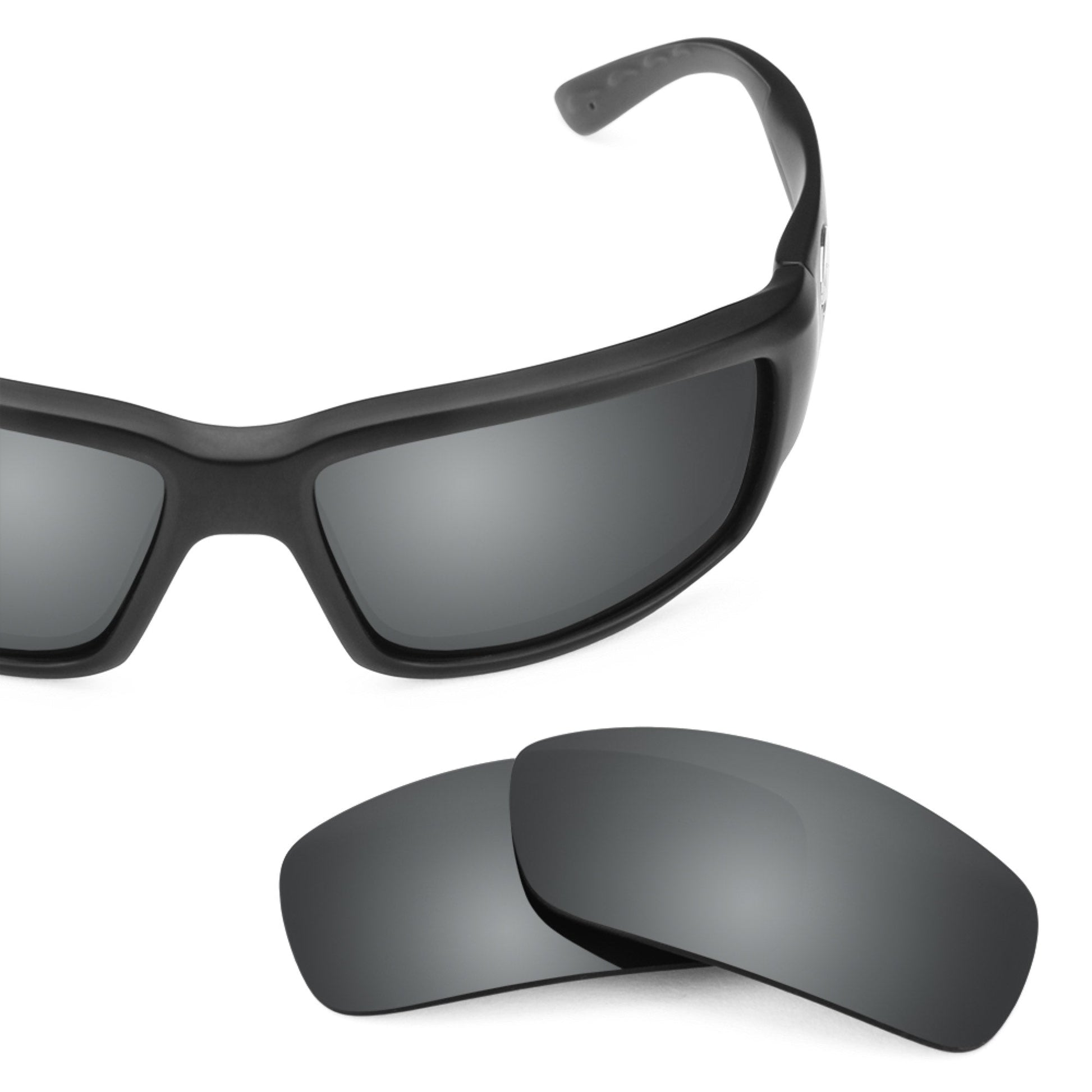 Costa Fantail replacement lenses — Black Chrome MirrorShield® polarized sunglass lens, 100% UV | ReFramed