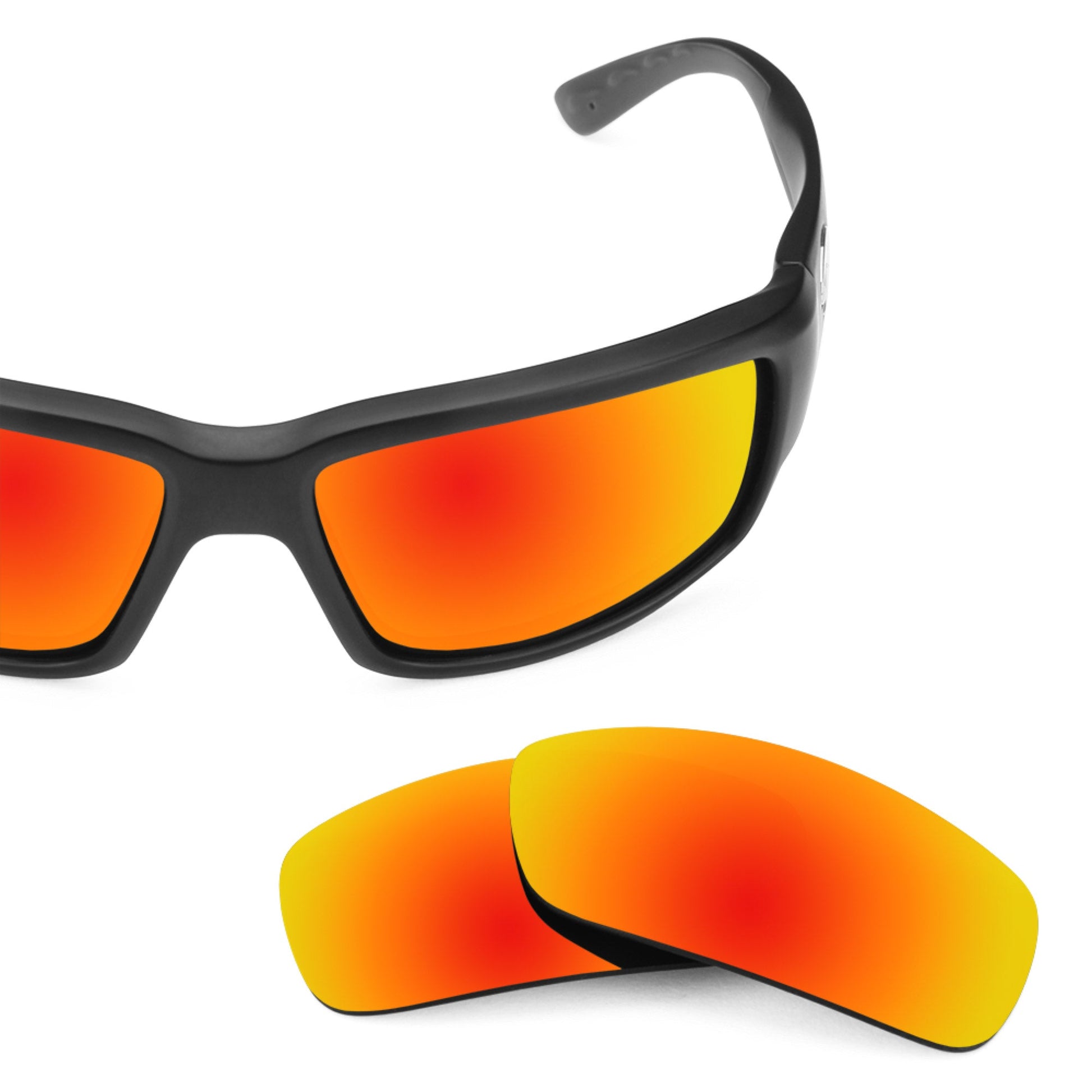 Costa Fantail replacement lenses — Fire Red MirrorShield® polarized sunglass lens, 100% UV | ReFramed