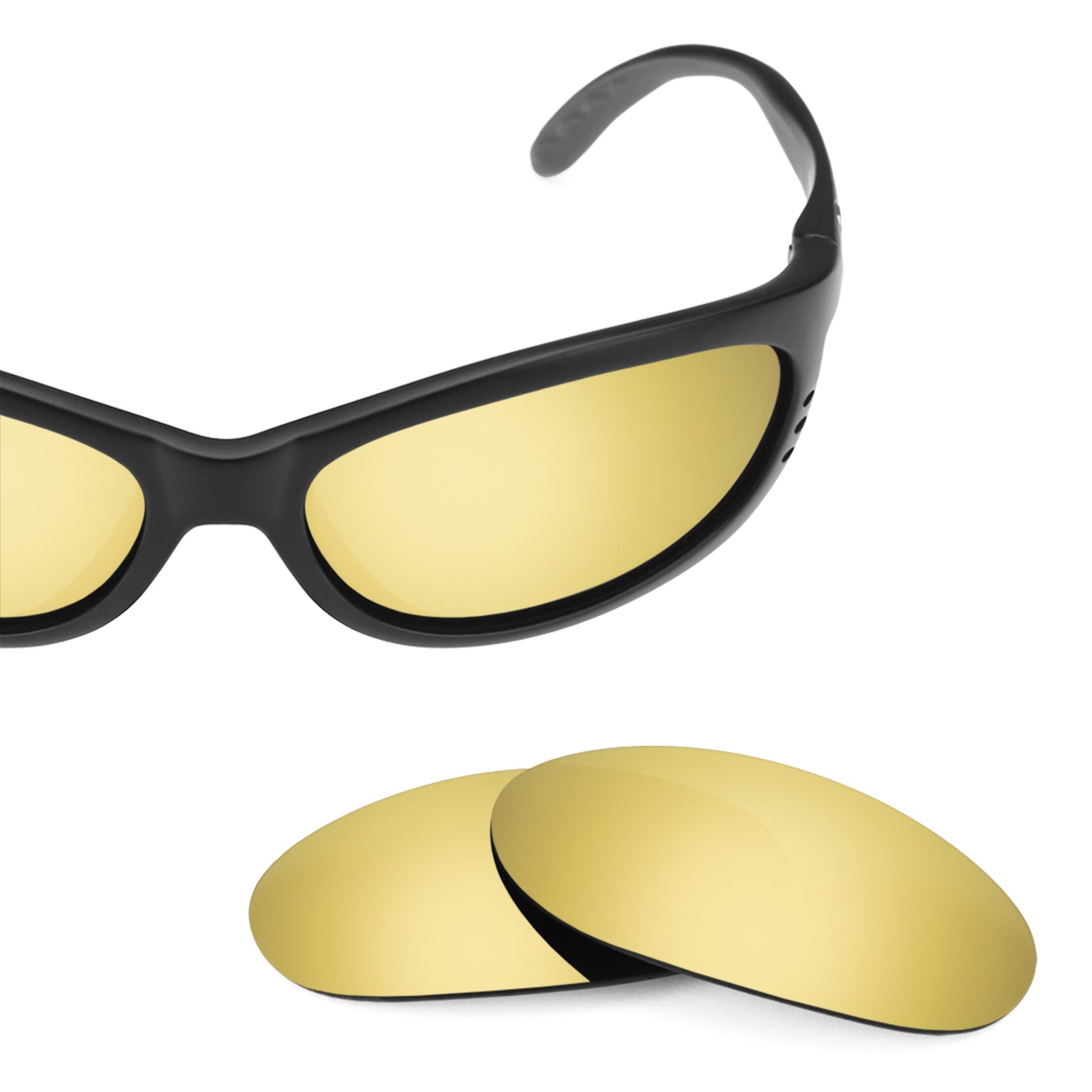 Costa Fathom replacement lenses — Flare Gold MirrorShield® polarized sunglass lens, 100% UV | ReFramed