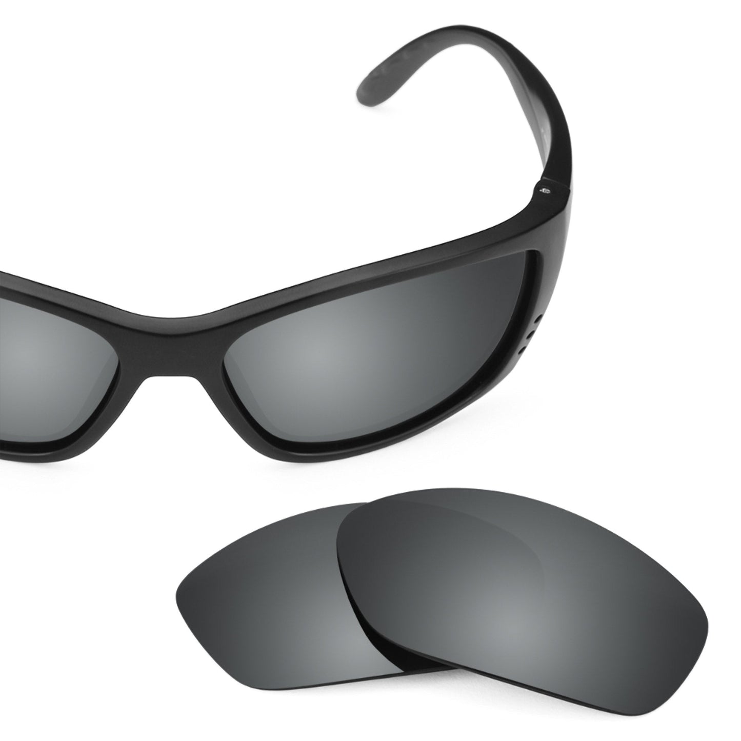 Costa Fisch replacement lenses — Black Chrome MirrorShield® polarized sunglass lens, 100% UV | ReFramed