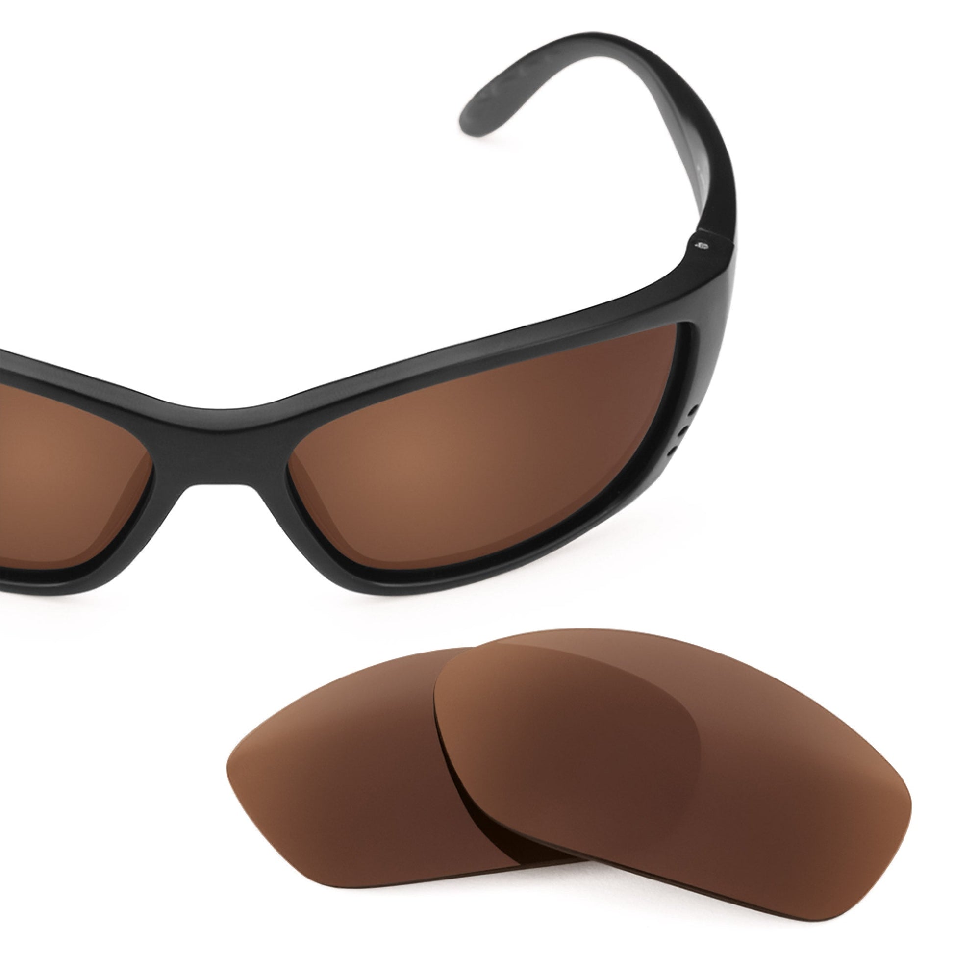 Costa Fisch replacement lenses — Dark Brown polarized sunglass lens, 100% UV | ReFramed