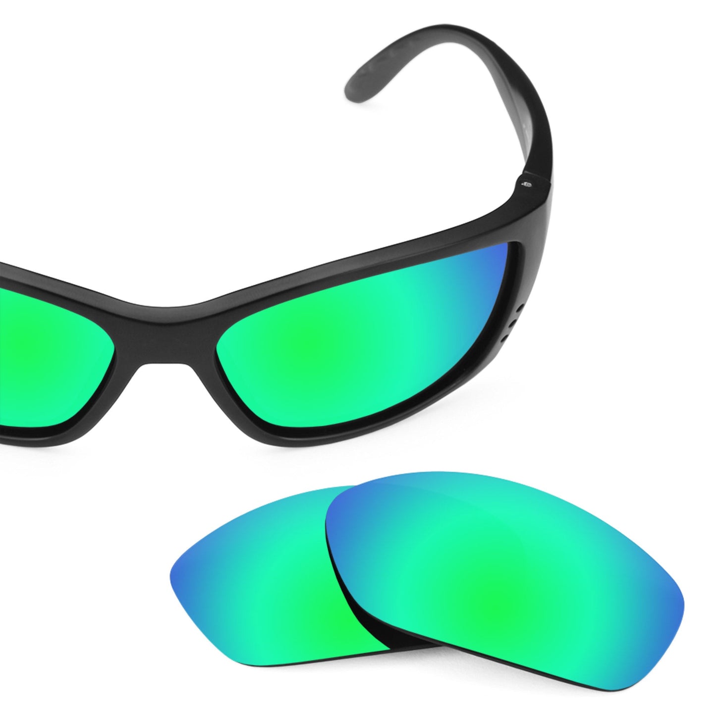 Costa Fisch replacement lenses — Emerald Green MirrorShield® polarized sunglass lens, 100% UV | ReFramed