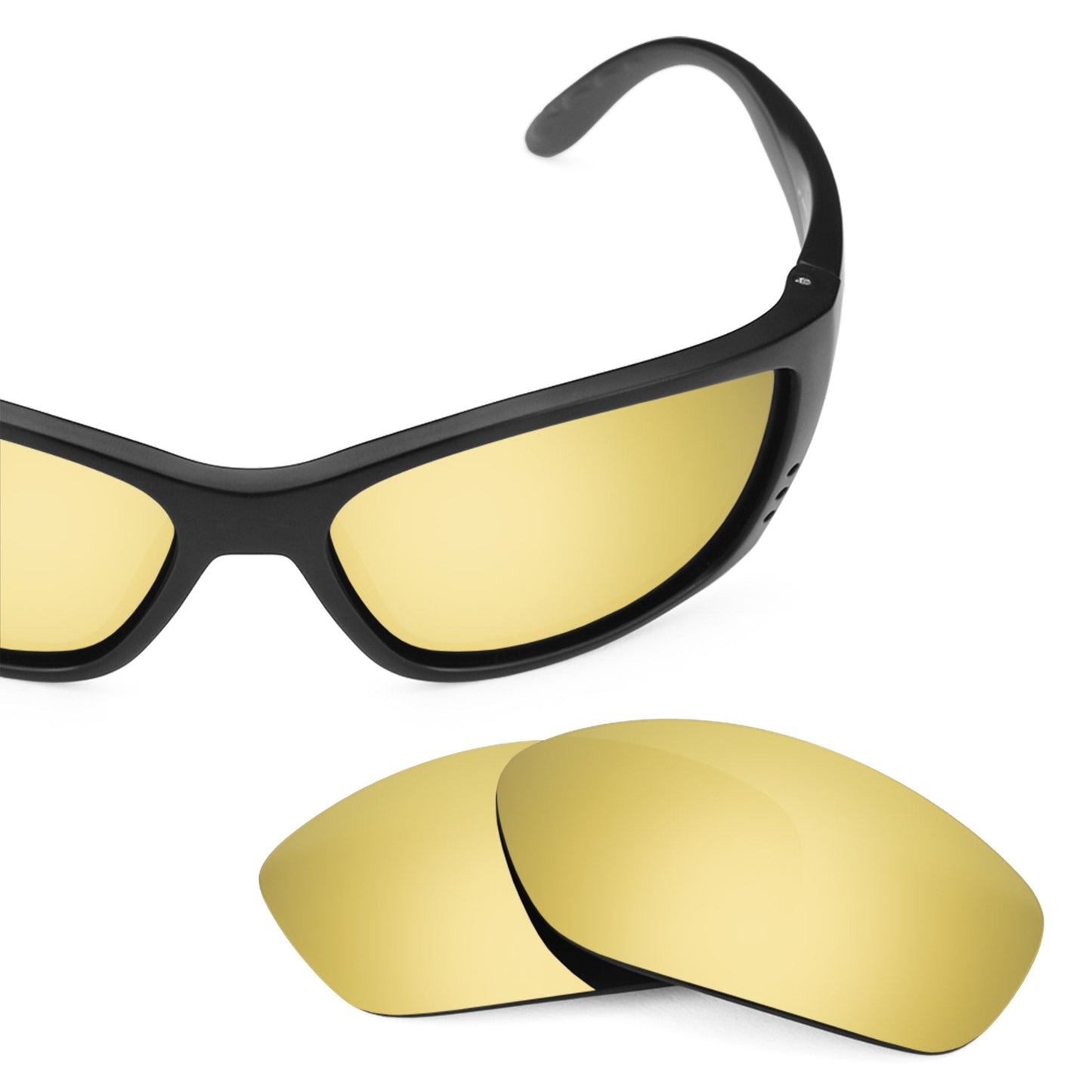 Costa Fisch replacement lenses — Flare Gold MirrorShield® polarized sunglass lens, 100% UV | ReFramed
