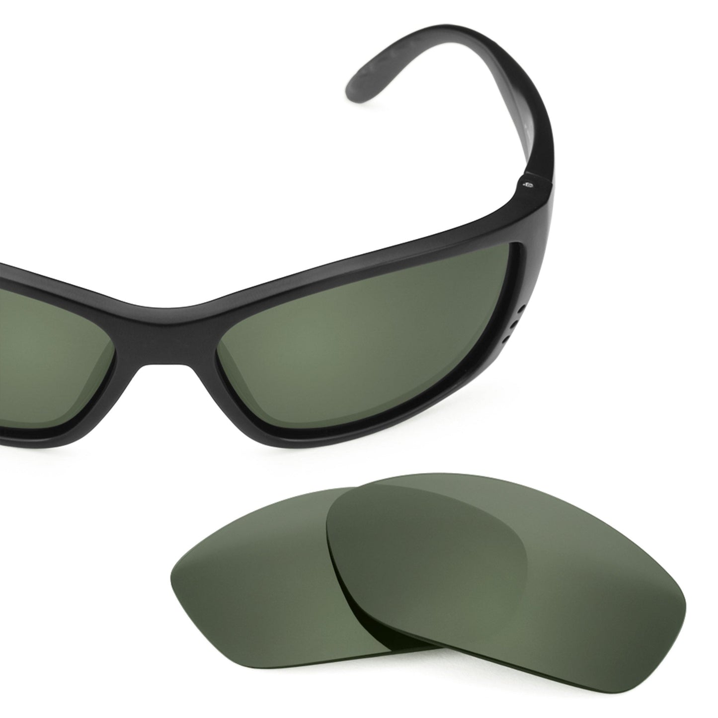 Costa Fisch replacement lenses — Gray Green polarized sunglass lens, 100% UV | ReFramed