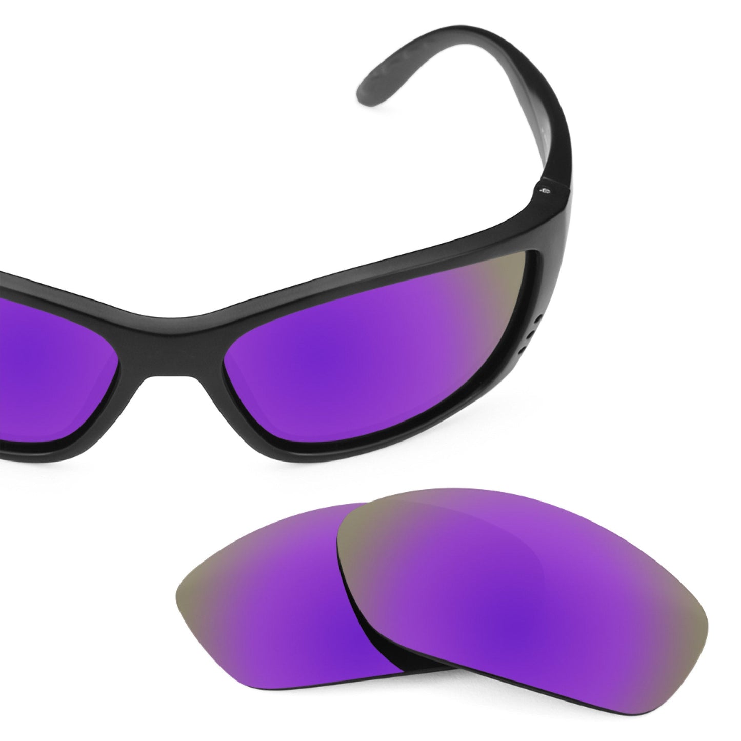 Costa Fisch replacement lenses — Plasma Purple MirrorShield® polarized sunglass lens, 100% UV | ReFramed