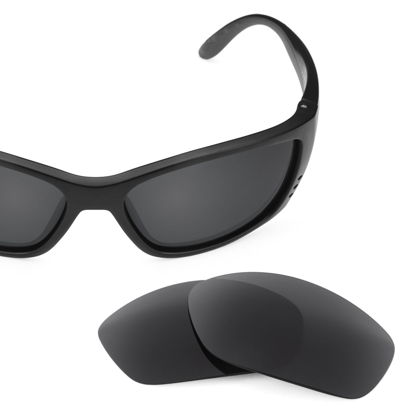 Costa Fisch replacement lenses — Stealth Black polarized sunglass lens, 100% UV | ReFramed