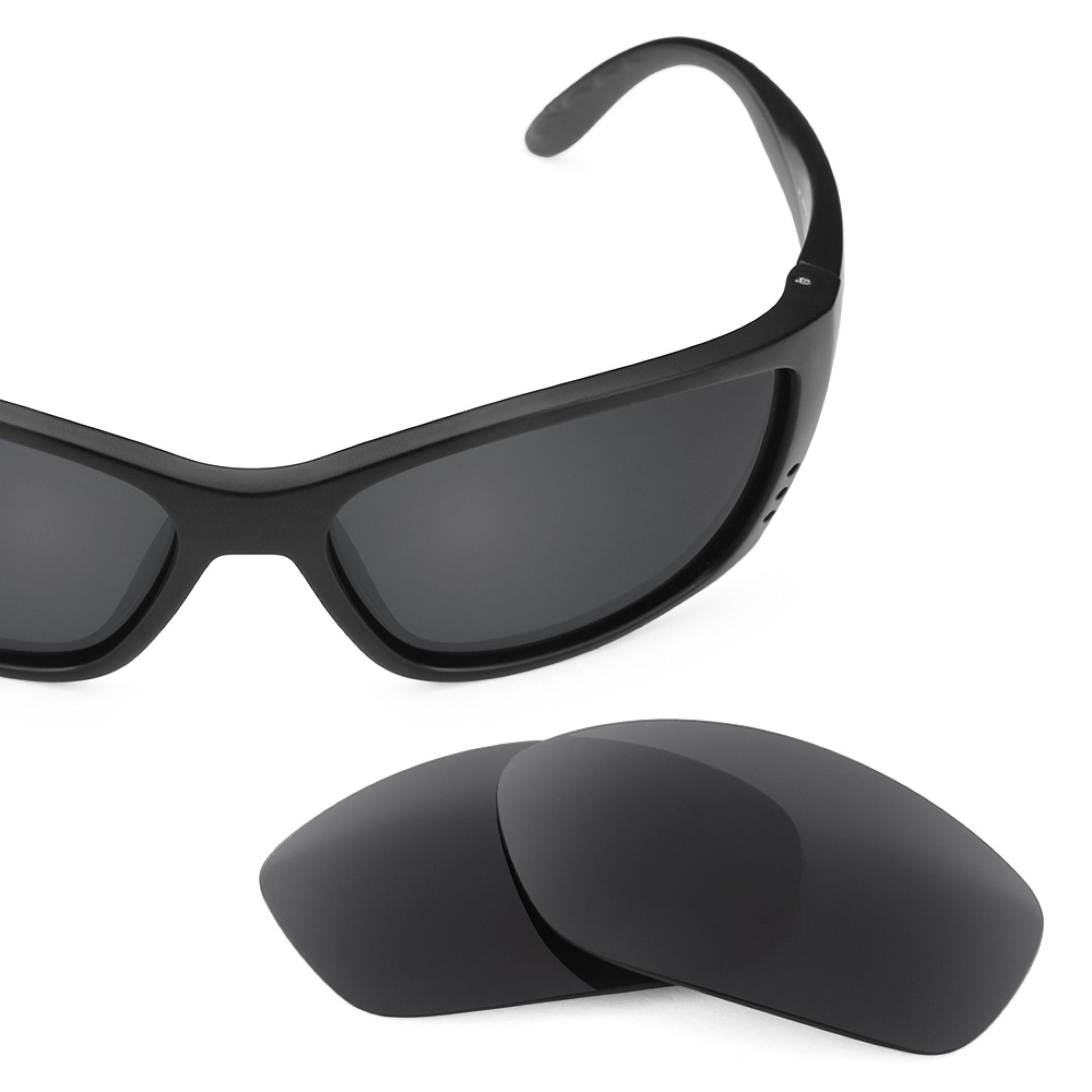 Costa Fisch replacement lenses — Stealth Black polarized sunglass lens, 100% UV | ReFramed
