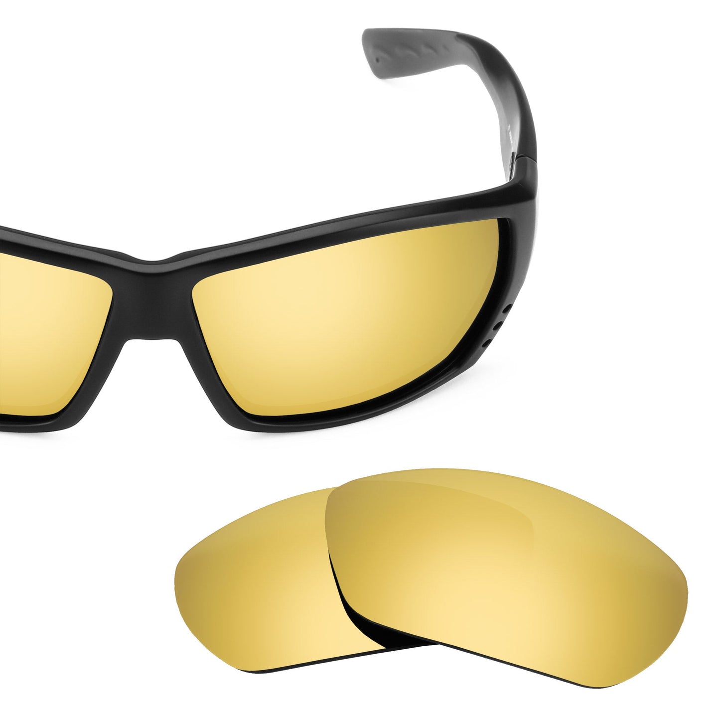 Costa Tuna Alley replacement lenses — Flare Gold MirrorShield® polarized sunglass lens, 100% UV | ReFramed