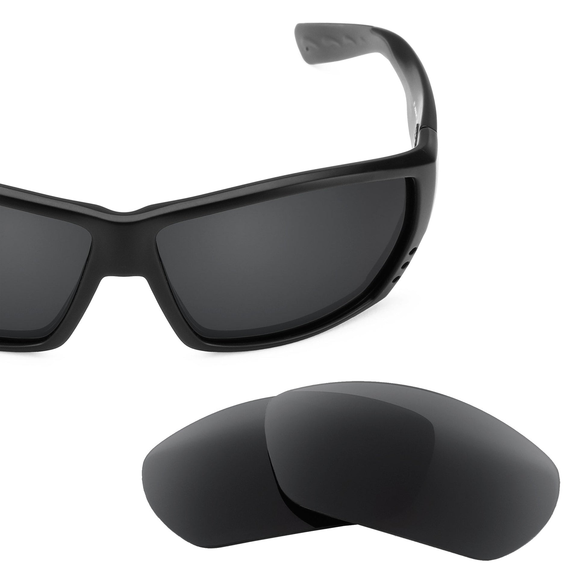 Costa Tuna Alley replacement lenses — Stealth Black polarized sunglass lens, 100% UV | ReFramed