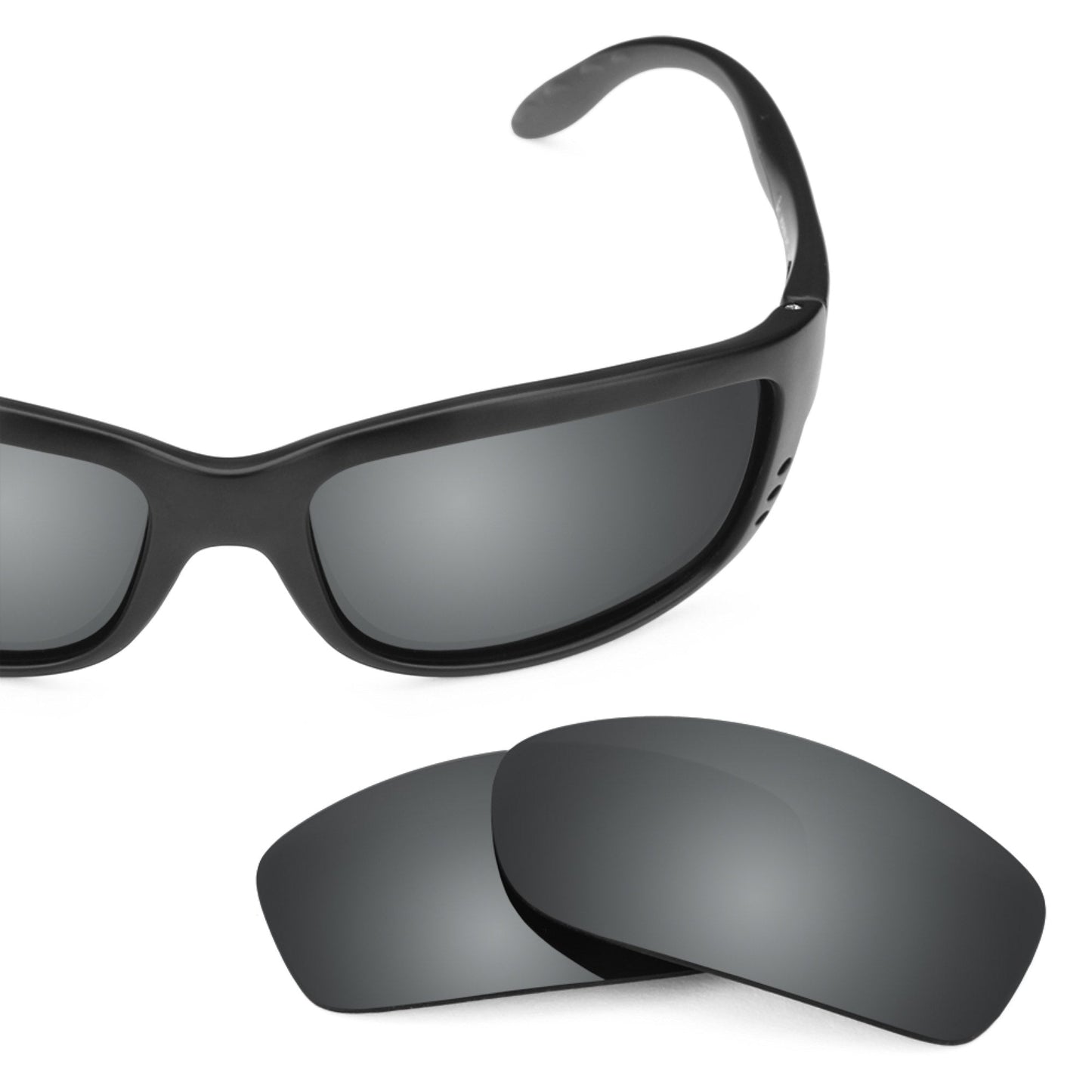 Costa Zane replacement lenses — Black Chrome MirrorShield® polarized sunglass lens, 100% UV | ReFramed