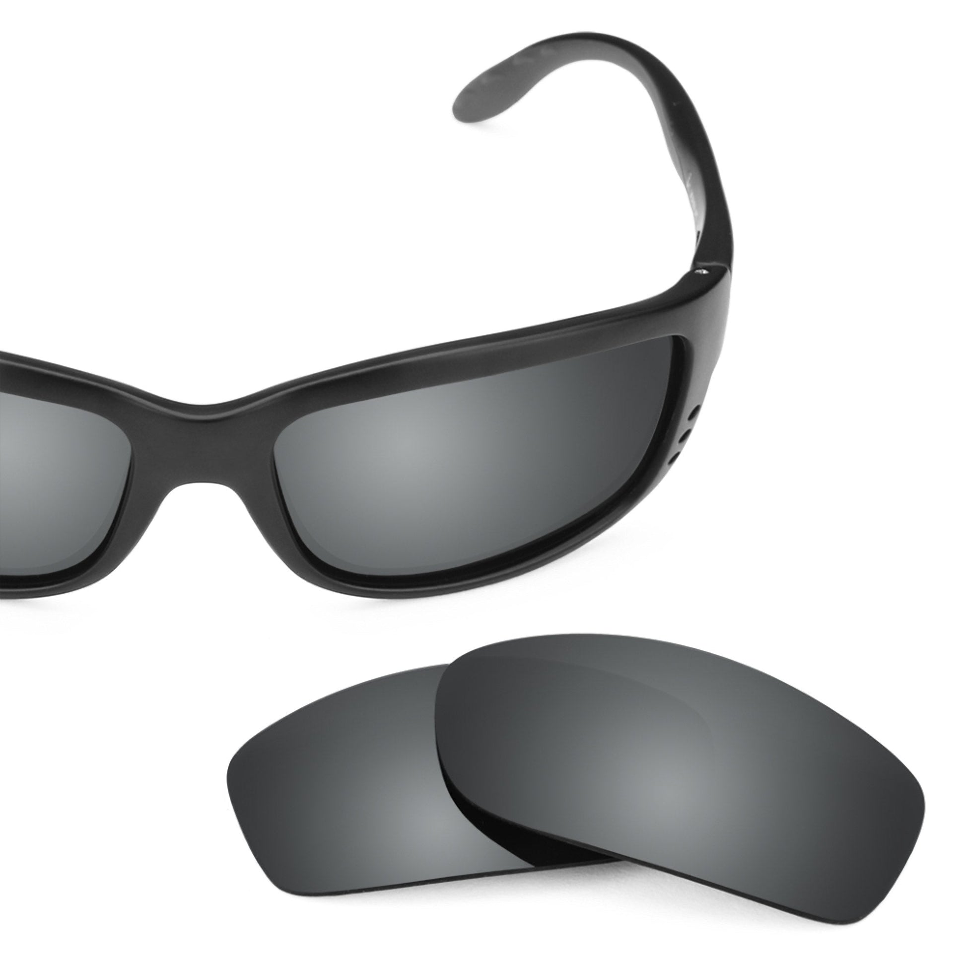 Costa Zane replacement lenses — Black Chrome MirrorShield® polarized sunglass lens, 100% UV | ReFramed
