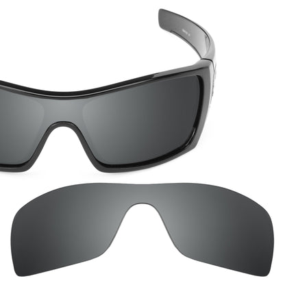 Oakley Batwolf OO9101 replacement lenses — Black Chrome MirrorShield® polarized sunglass lens, 100% UV | ReFramed