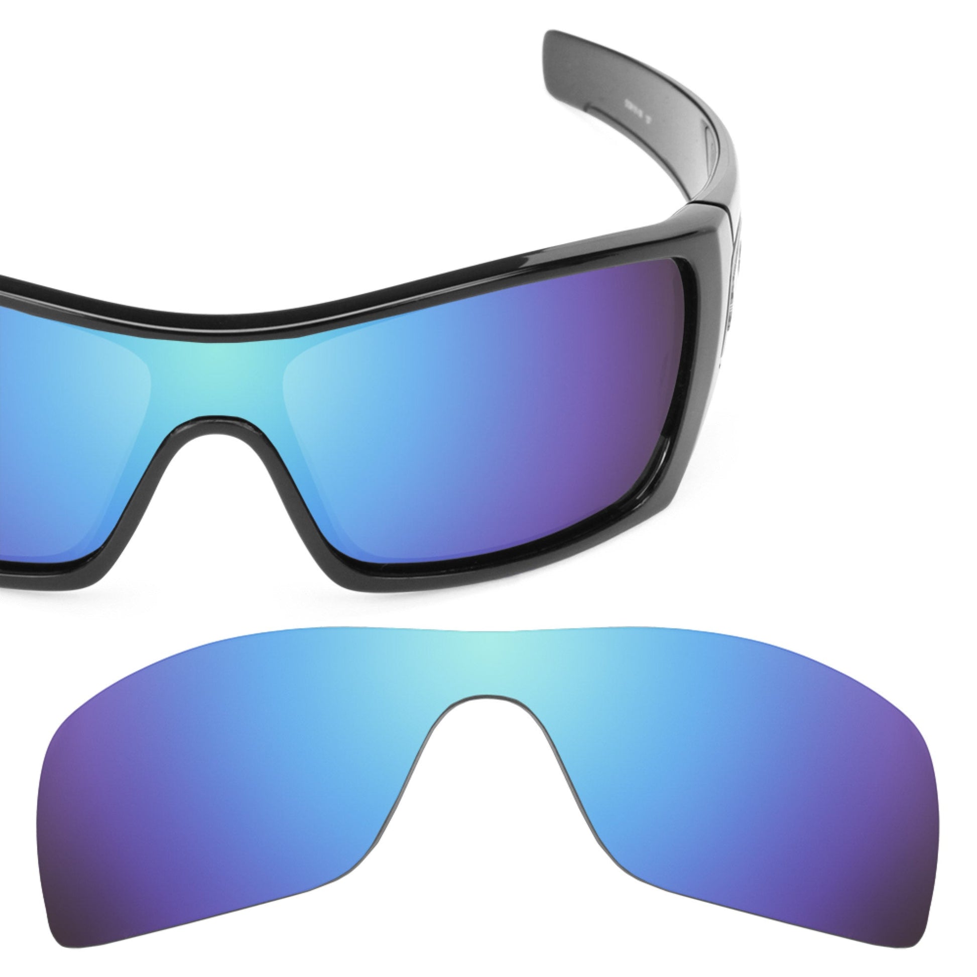 Oakley Batwolf OO9101 replacement lenses — Ice Blue MirrorShield® polarized sunglass lens, 100% UV | ReFramed