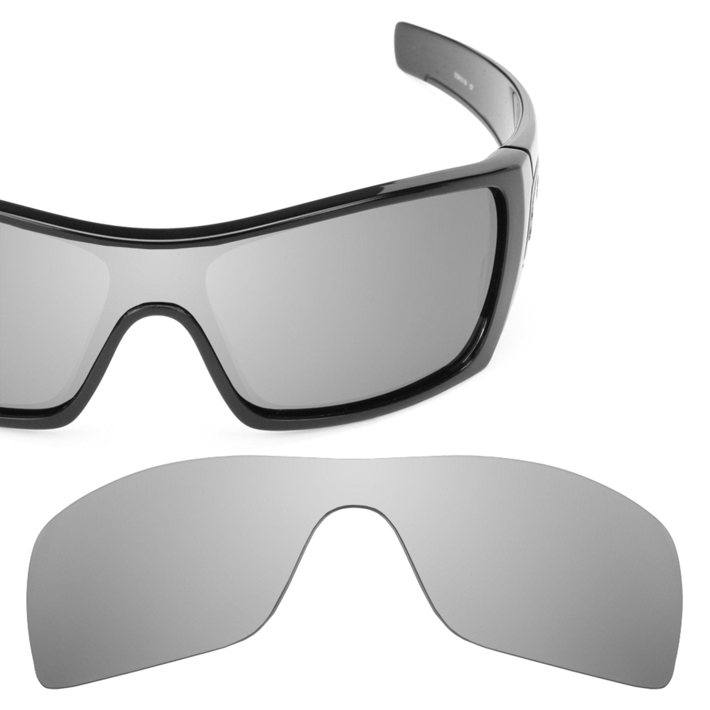 Oakley Batwolf OO9101 replacement lenses — Titanium MirrorShield® polarized sunglass lens, 100% UV | ReFramed