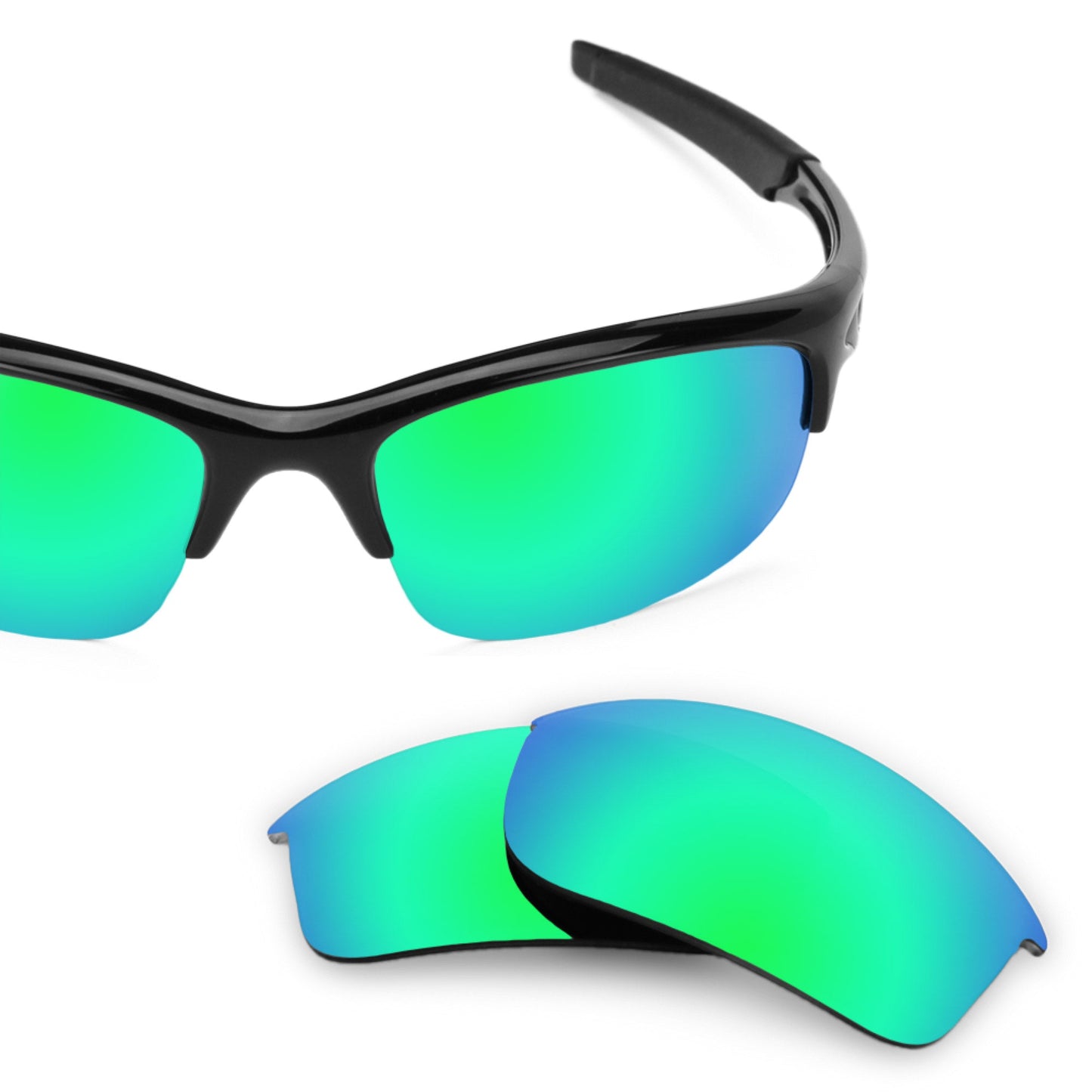 Oakley Bottle Rocket OO9164 replacement lenses — Emerald Green MirrorShield® polarized sunglass lens, 100% UV | ReFramed