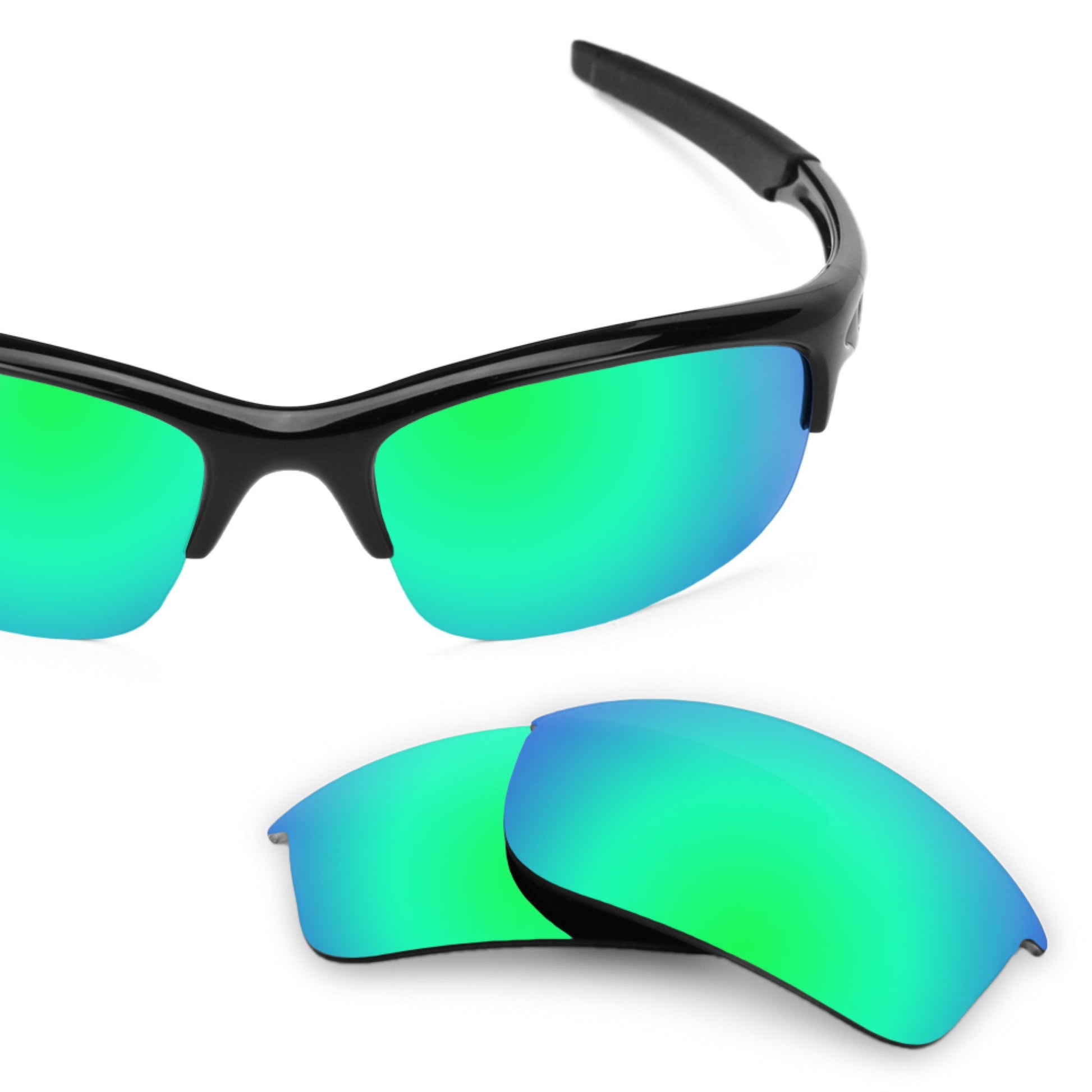 Oakley Bottle Rocket OO9164 replacement lenses — Emerald Green MirrorShield® polarized sunglass lens, 100% UV | ReFramed