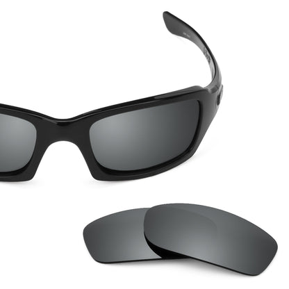 Oakley Fives Squared OO9238 replacement lenses — Black Chrome MirrorShield® polarized sunglass lens, 100% UV | ReFramed
