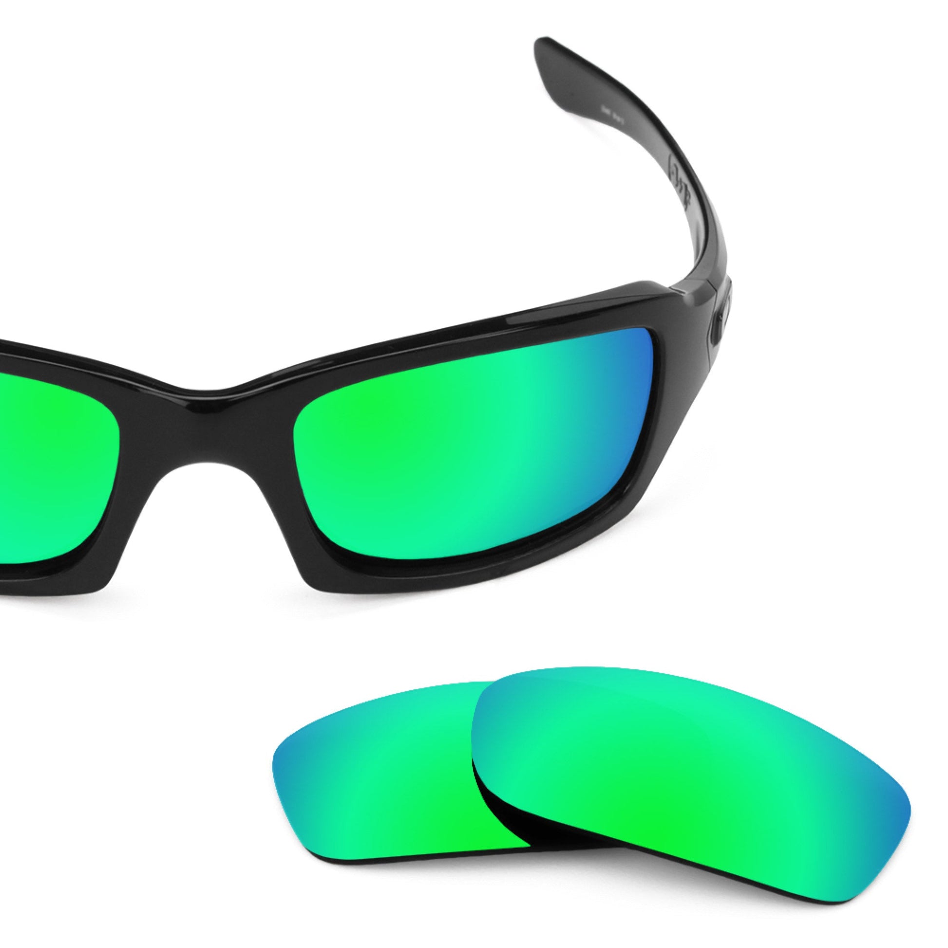 Oakley Fives Squared OO9238 replacement lenses — Emerald Green MirrorShield® polarized sunglass lens, 100% UV | ReFramed