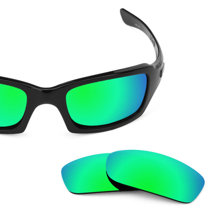 Oakley Fives Squared OO9238 replacement lenses — Emerald Green MirrorShield® polarized sunglass lens, 100% UV | ReFramed