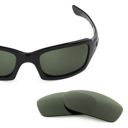 Oakley Fives Squared OO9238 replacement lenses — Gray Green polarized sunglass lens, 100% UV | ReFramed