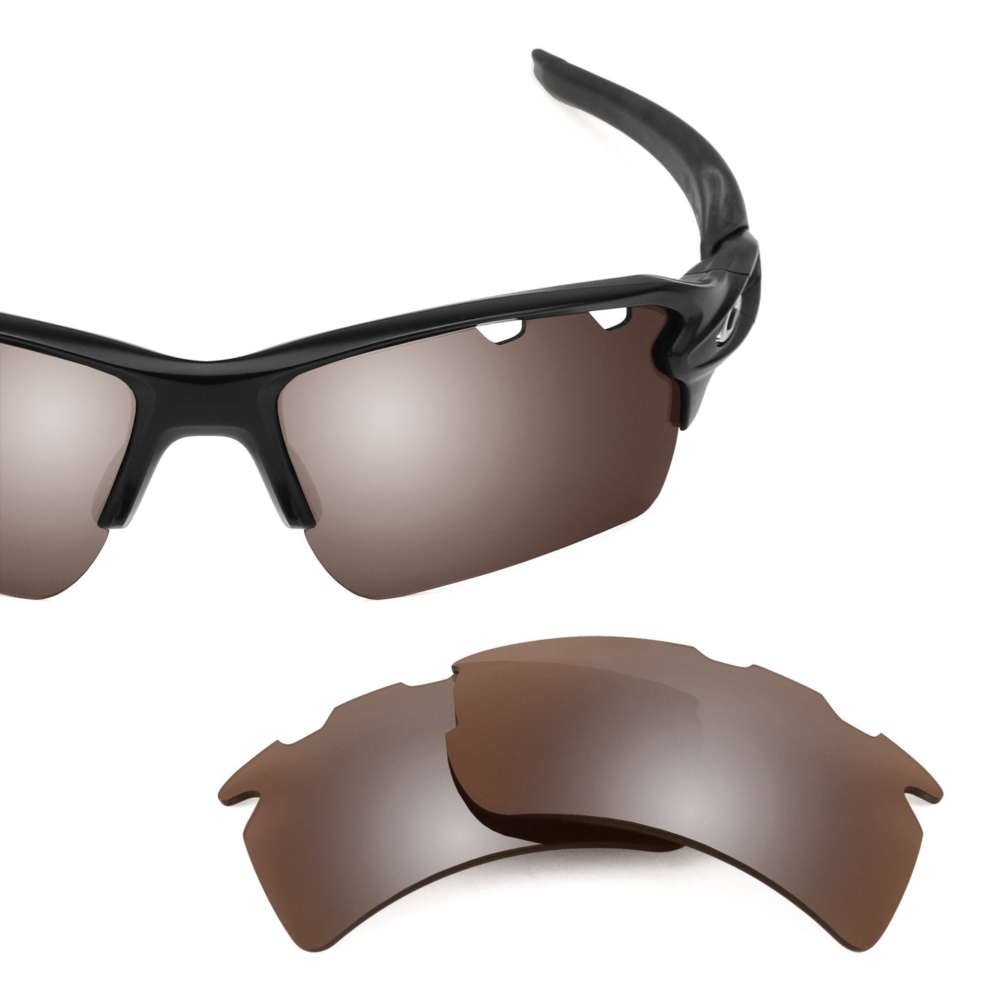 Oakley Flak 2.0 XL Vented OO9188 replacement lenses — Flash Bronze MirrorShield® polarized sunglass lens, 100% UV | ReFramed