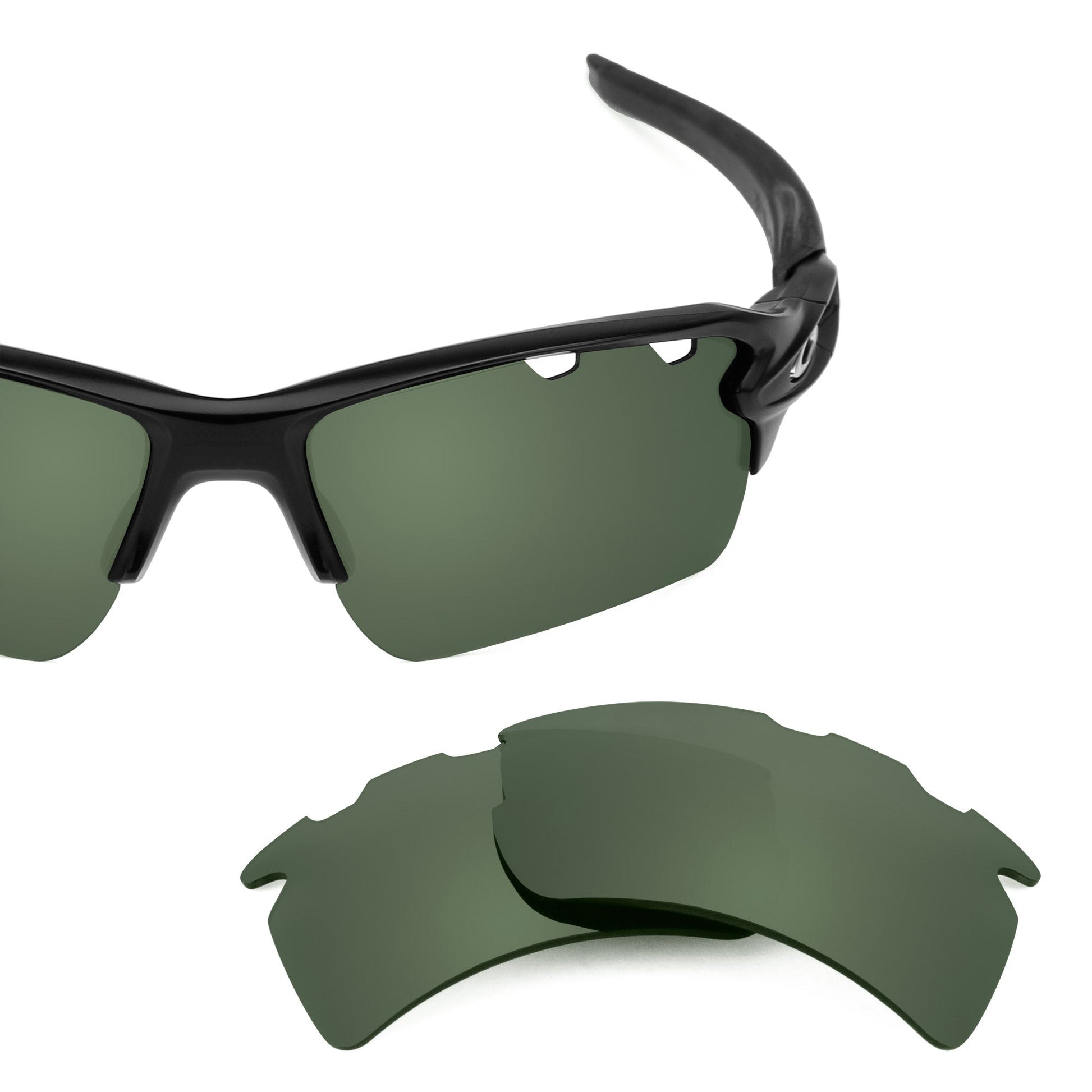 Oakley Flak 2.0 XL Vented OO9188 replacement lenses — Gray Green polarized sunglass lens, 100% UV | ReFramed