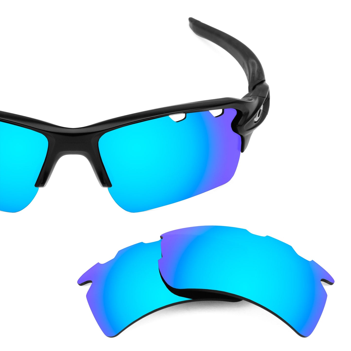 Oakley Flak 2.0 XL Vented OO9188 replacement lenses — Ice Blue MirrorShield® polarized sunglass lens, 100% UV | ReFramed