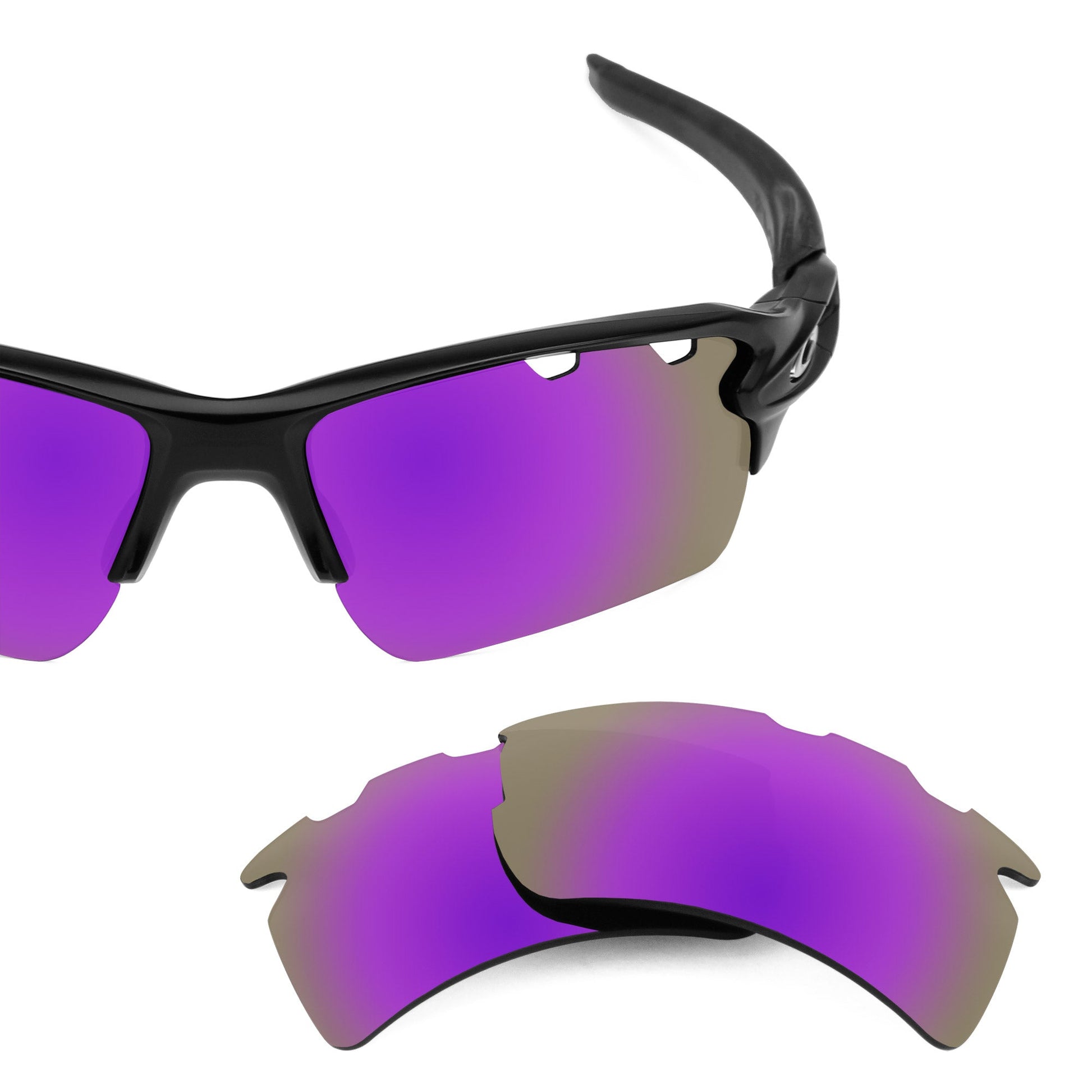 Oakley Flak 2.0 XL Vented OO9188 replacement lenses — Plasma Purple MirrorShield® polarized sunglass lens, 100% UV | ReFramed